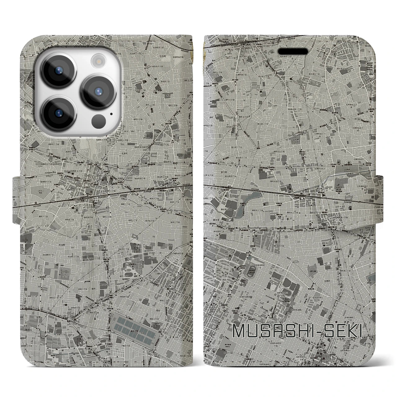 【武蔵関(東京都)】地図柄iPhoneケース(手帳タイプ)