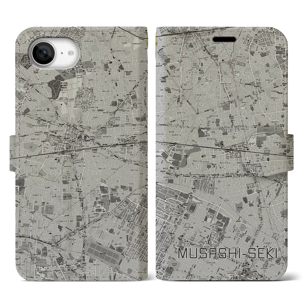 【武蔵関(東京都)】地図柄iPhoneケース(手帳タイプ)