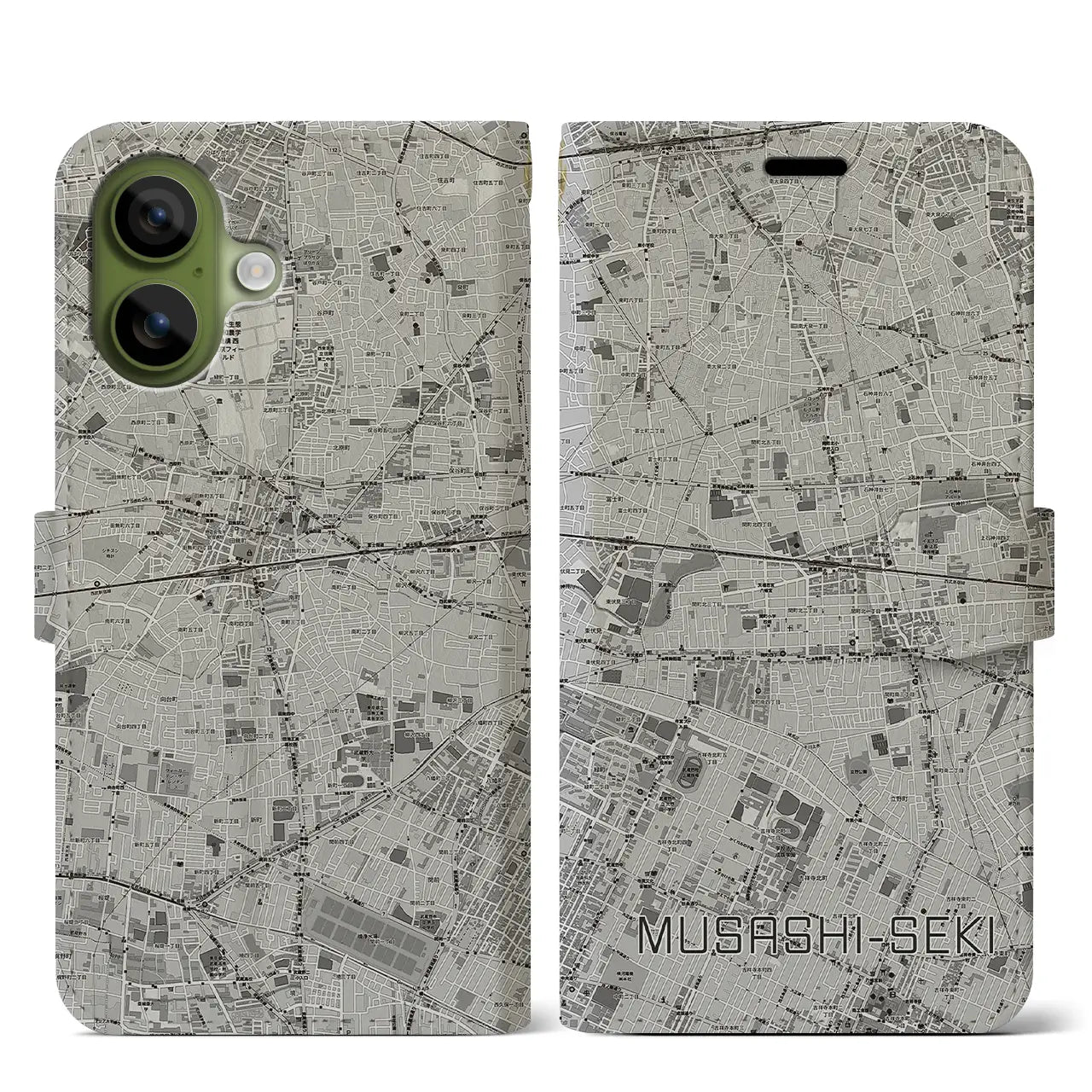 【武蔵関(東京都)】地図柄iPhoneケース(手帳タイプ)