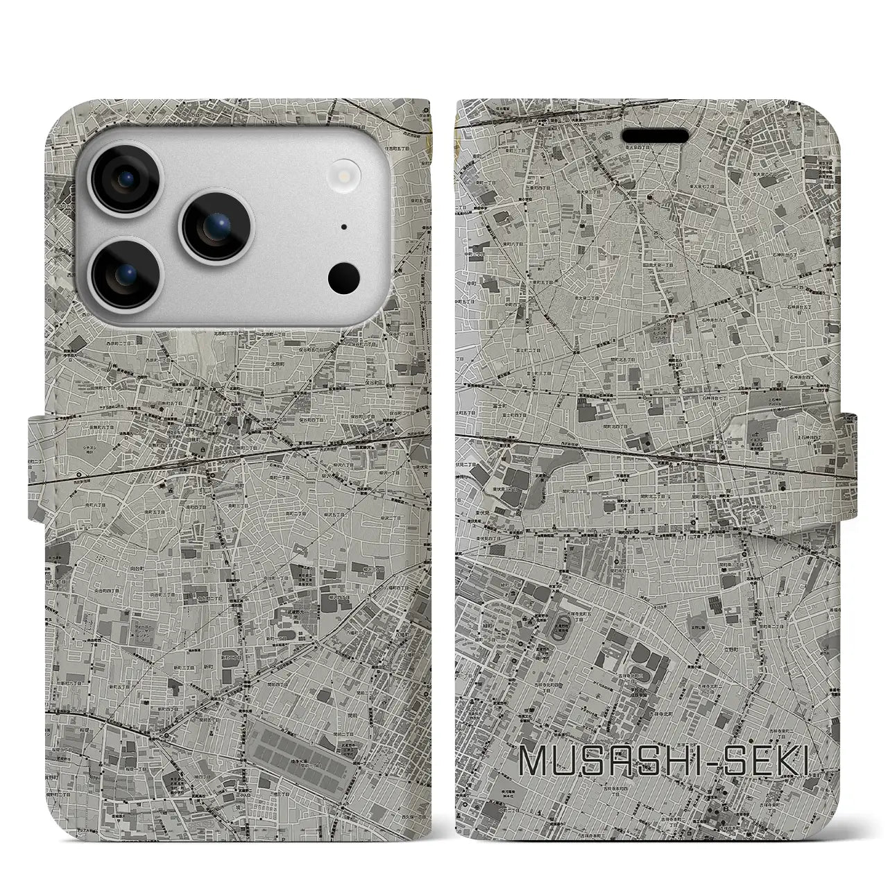 【武蔵関(東京都)】地図柄iPhoneケース(手帳タイプ)