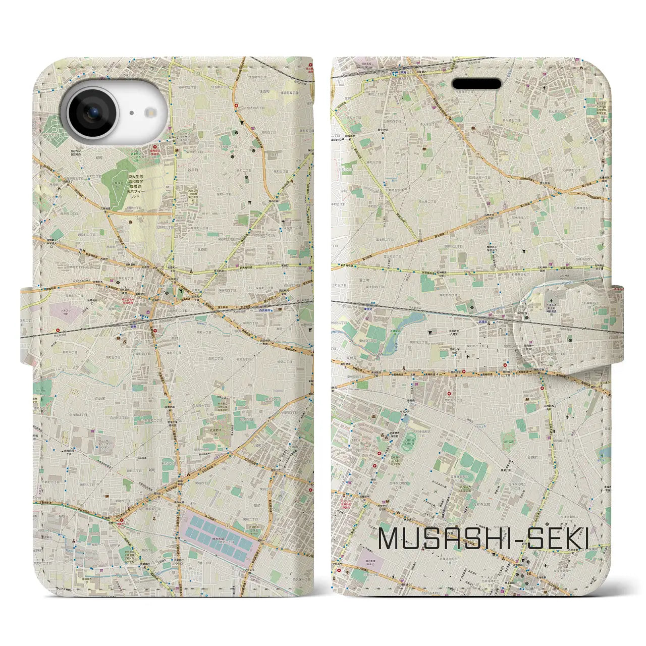 【武蔵関(東京都)】地図柄iPhoneケース(手帳タイプ)
