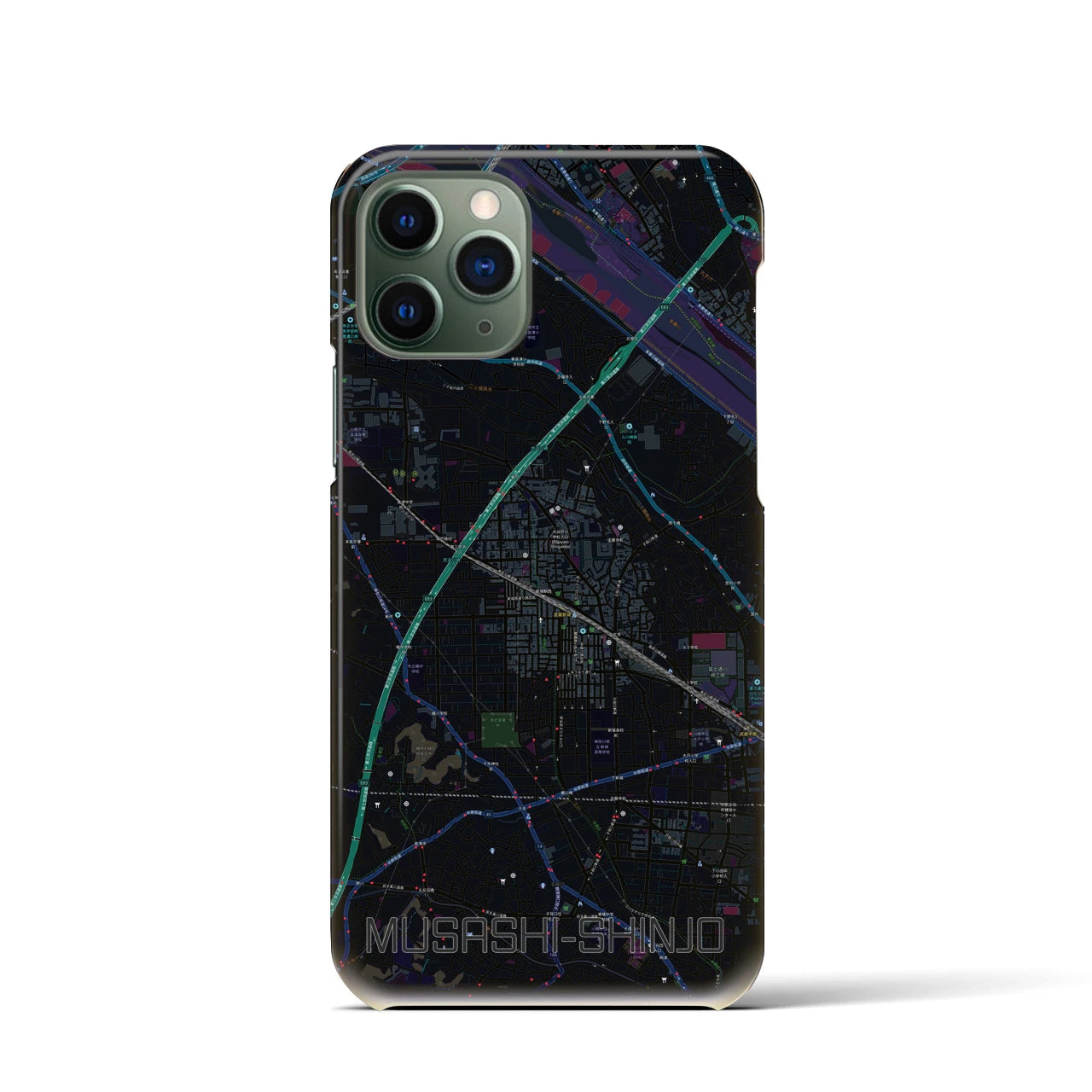 【武蔵新城(神奈川県)】地図柄iPhoneケース(バックカバータイプ)