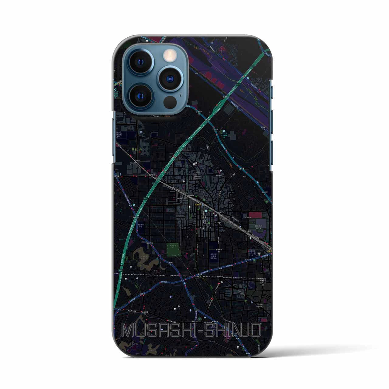 【武蔵新城(神奈川県)】地図柄iPhoneケース(バックカバータイプ)