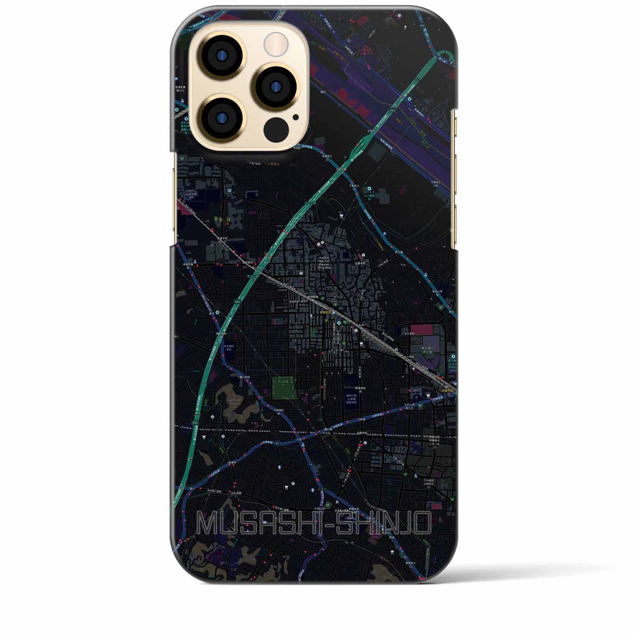 【武蔵新城(神奈川県)】地図柄iPhoneケース(バックカバータイプ)