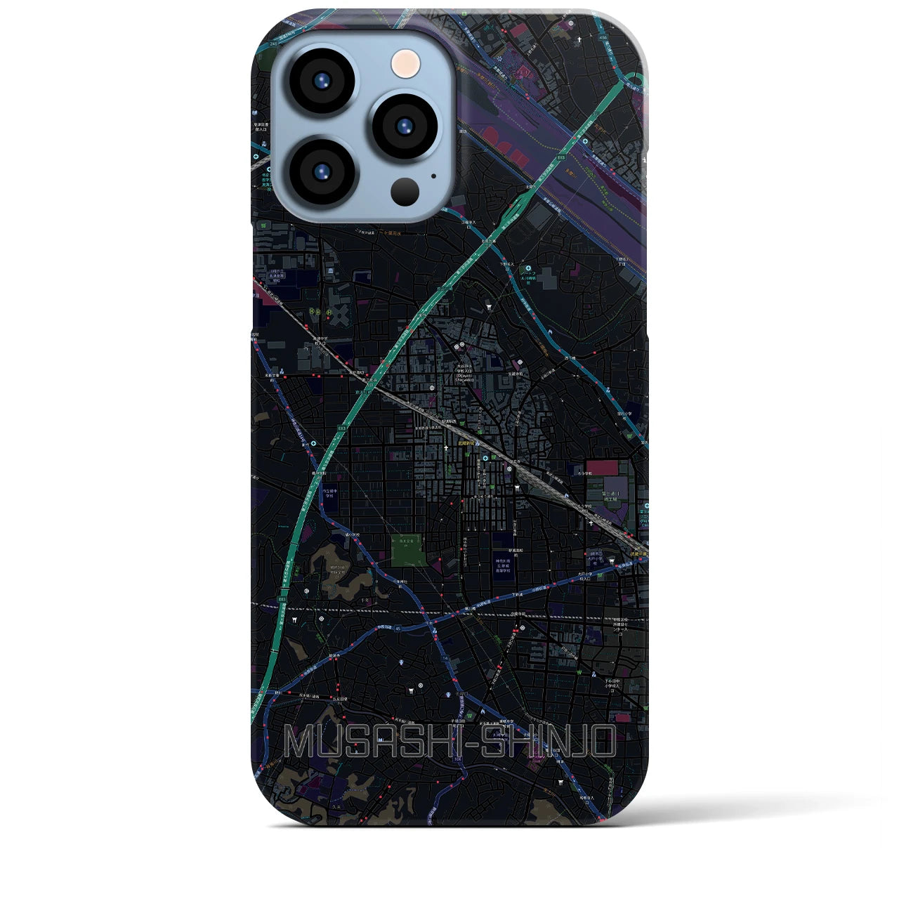 【武蔵新城(神奈川県)】地図柄iPhoneケース(バックカバータイプ)