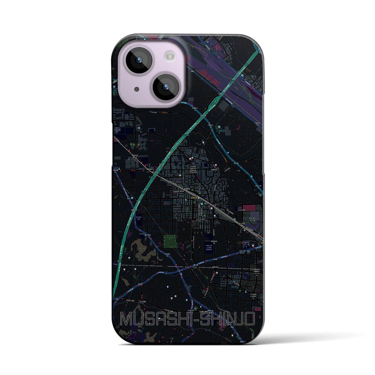 【武蔵新城(神奈川県)】地図柄iPhoneケース(バックカバータイプ)