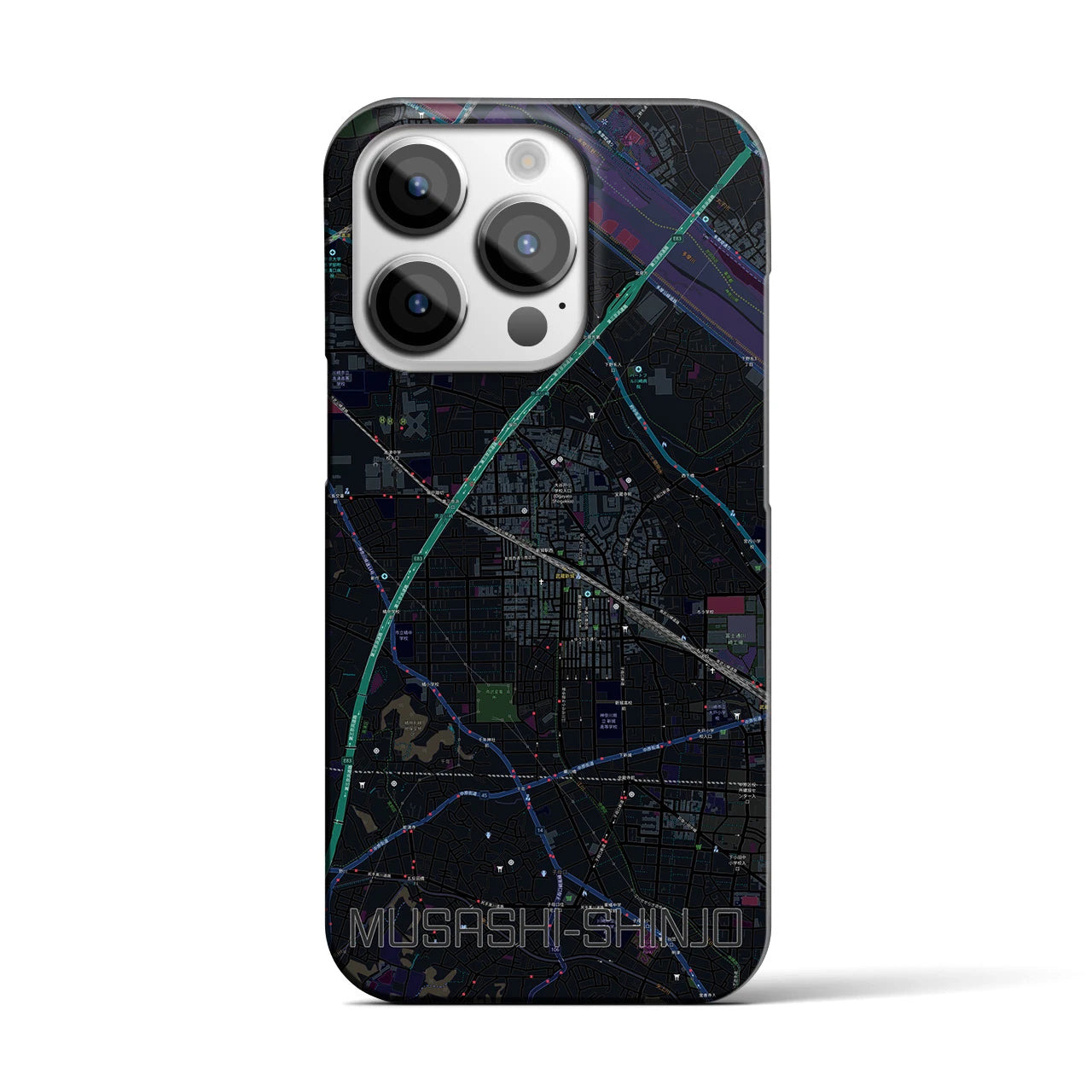 【武蔵新城(神奈川県)】地図柄iPhoneケース(バックカバータイプ)