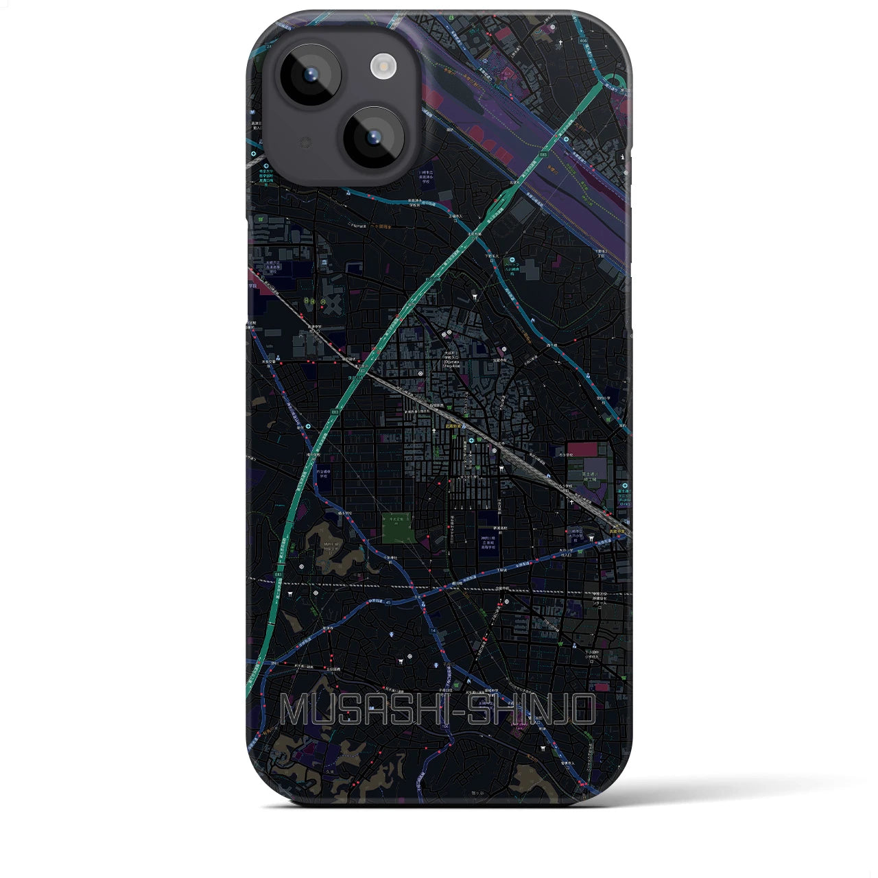 【武蔵新城(神奈川県)】地図柄iPhoneケース(バックカバータイプ)