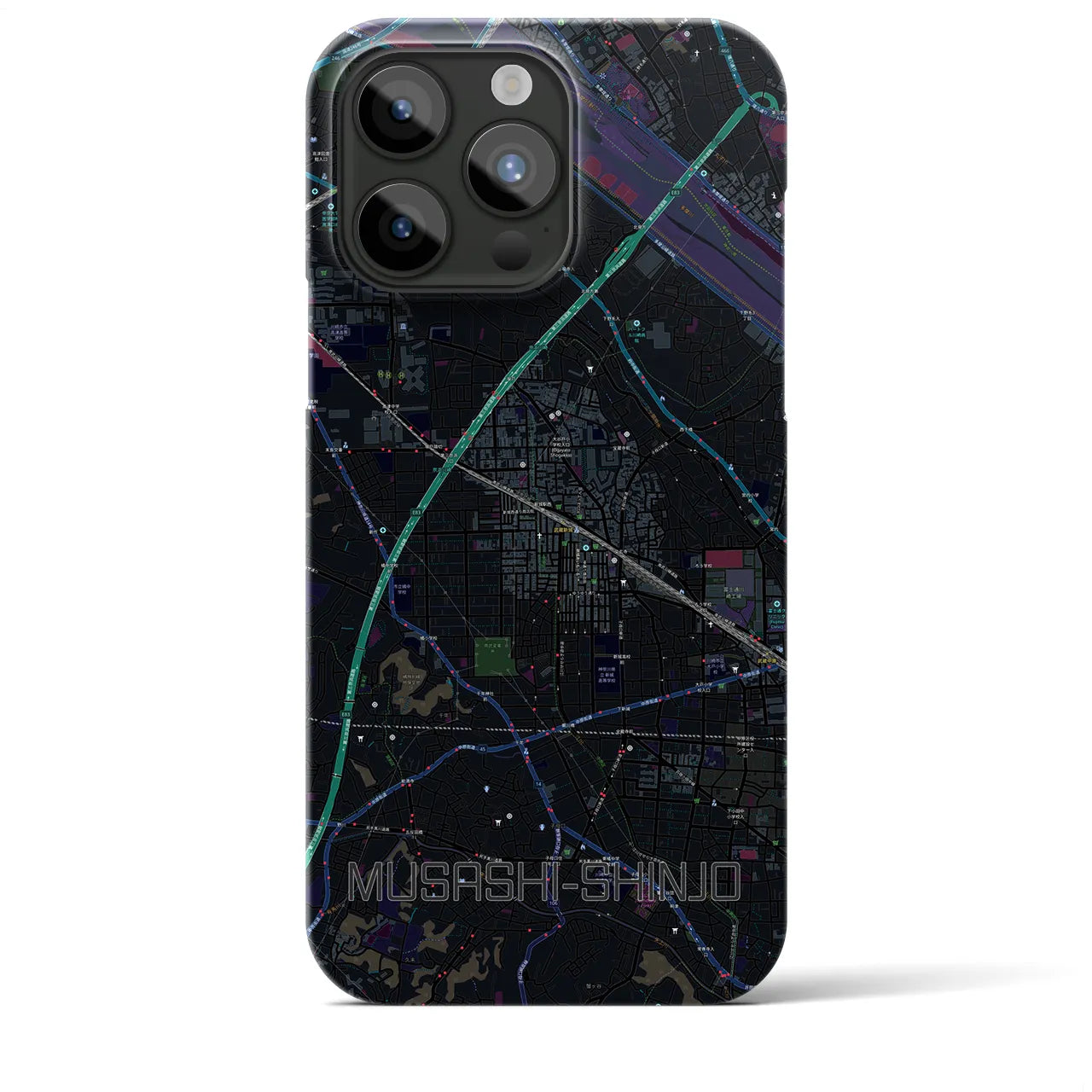 【武蔵新城(神奈川県)】地図柄iPhoneケース(バックカバータイプ)