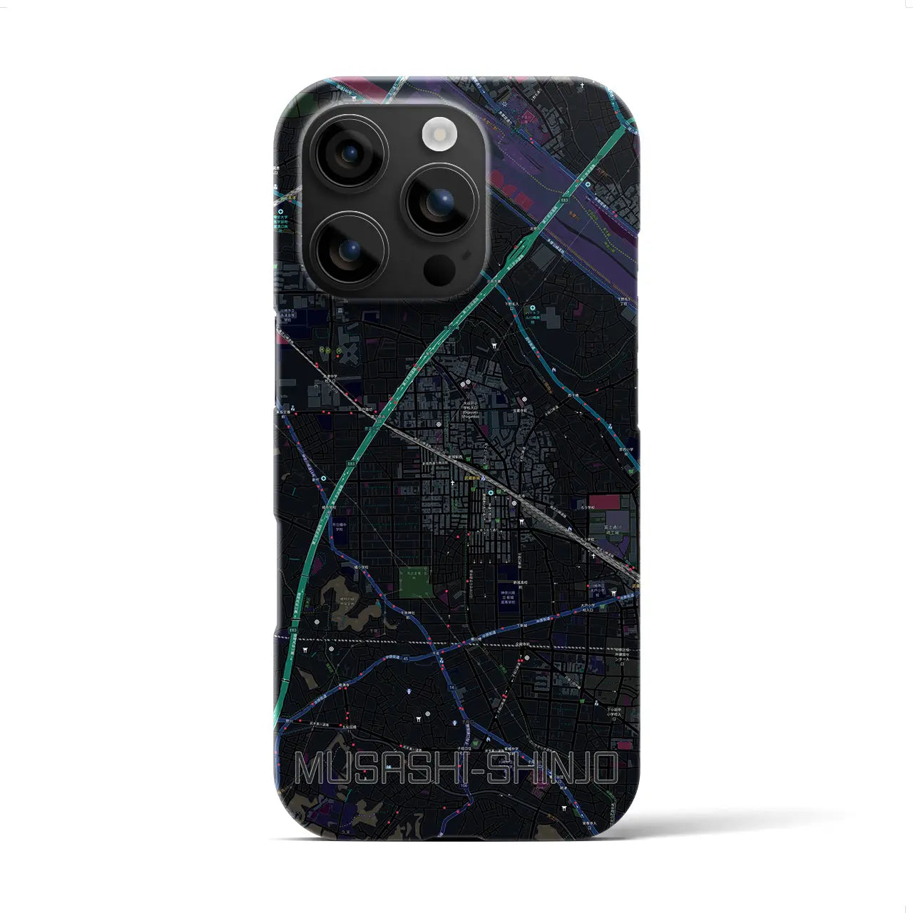 【武蔵新城(神奈川県)】地図柄iPhoneケース(バックカバータイプ)