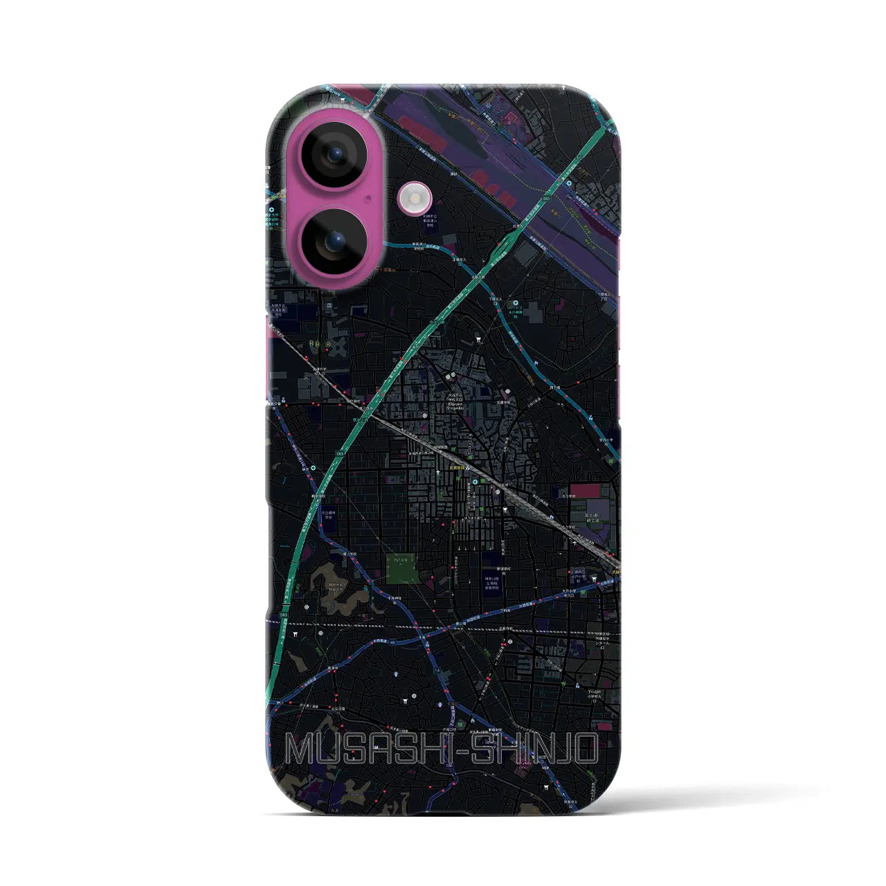 【武蔵新城(神奈川県)】地図柄iPhoneケース(バックカバータイプ)