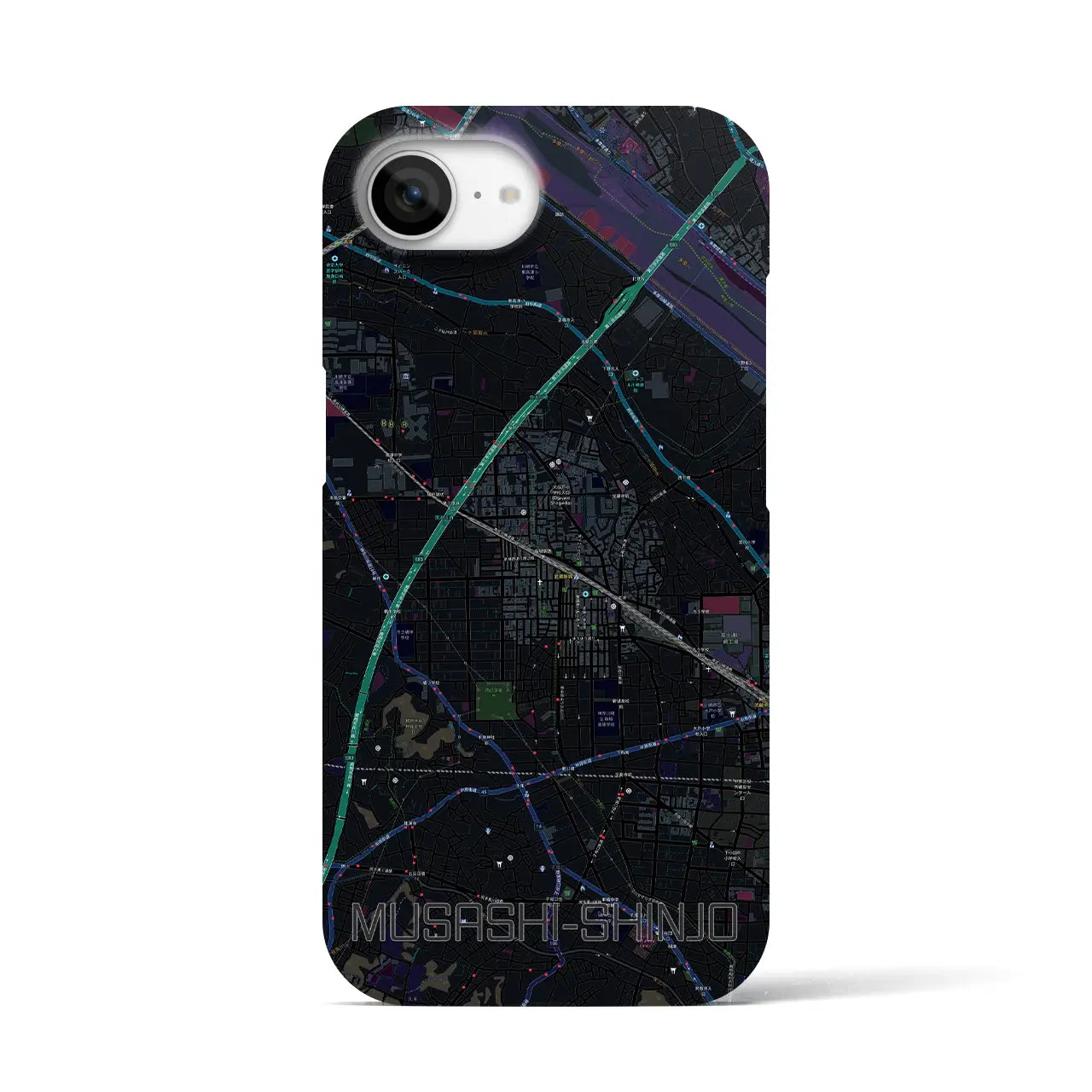 【武蔵新城(神奈川県)】地図柄iPhoneケース(バックカバータイプ)