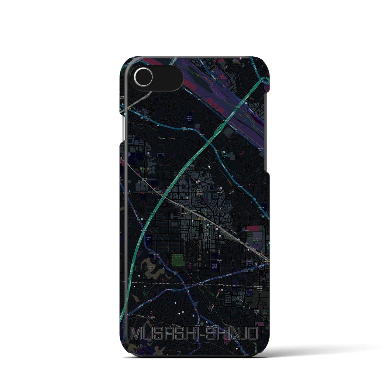 【武蔵新城(神奈川県)】地図柄iPhoneケース(バックカバータイプ)