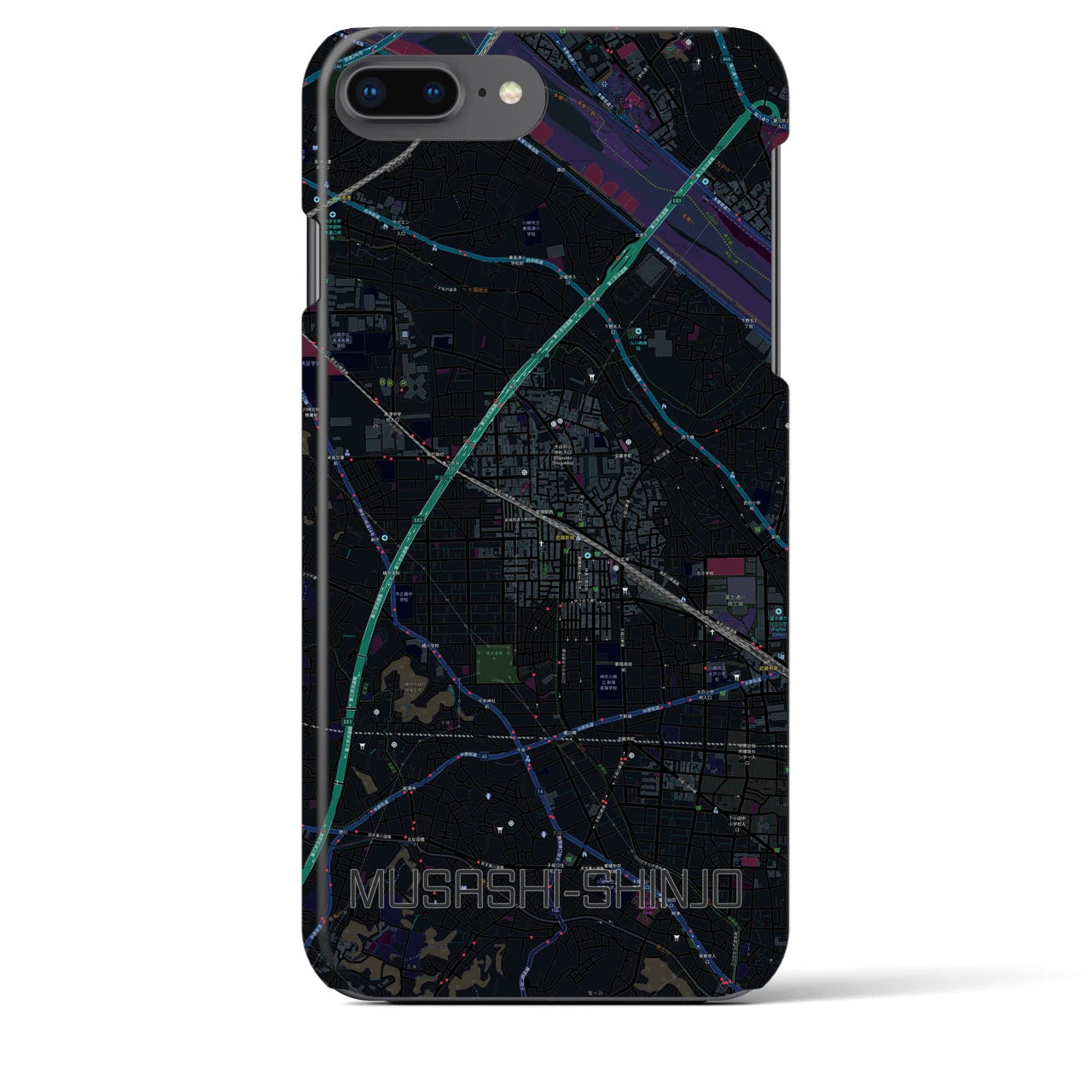 【武蔵新城(神奈川県)】地図柄iPhoneケース(バックカバータイプ)