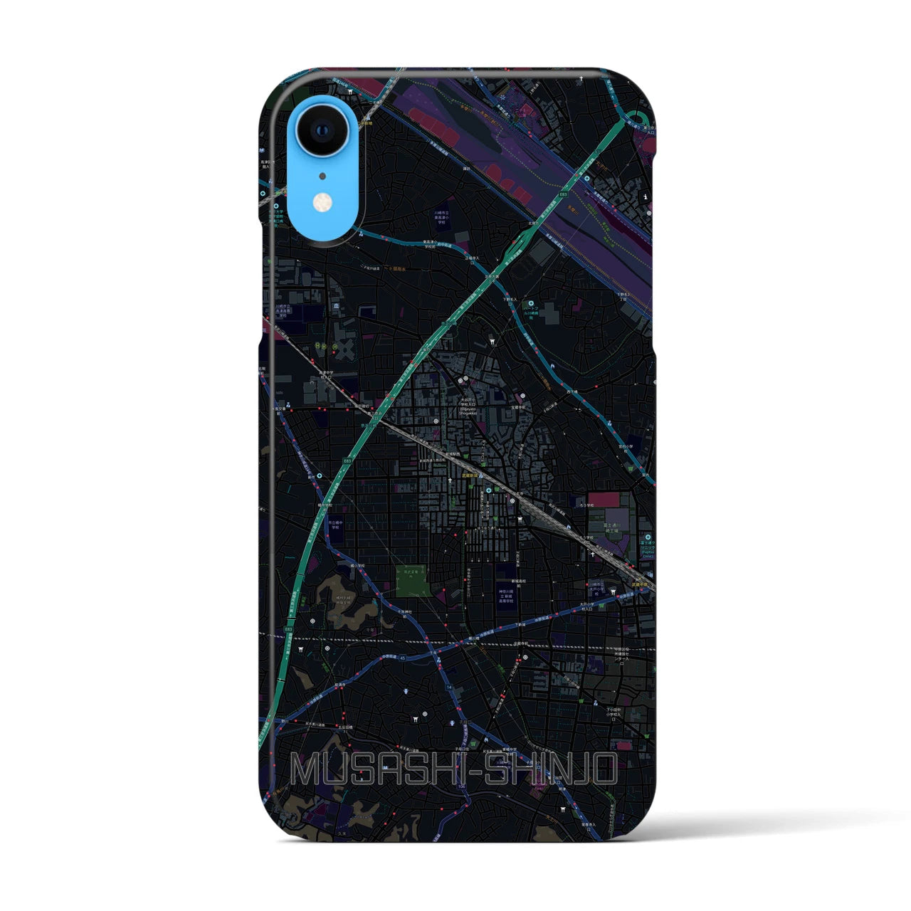 【武蔵新城(神奈川県)】地図柄iPhoneケース(バックカバータイプ)