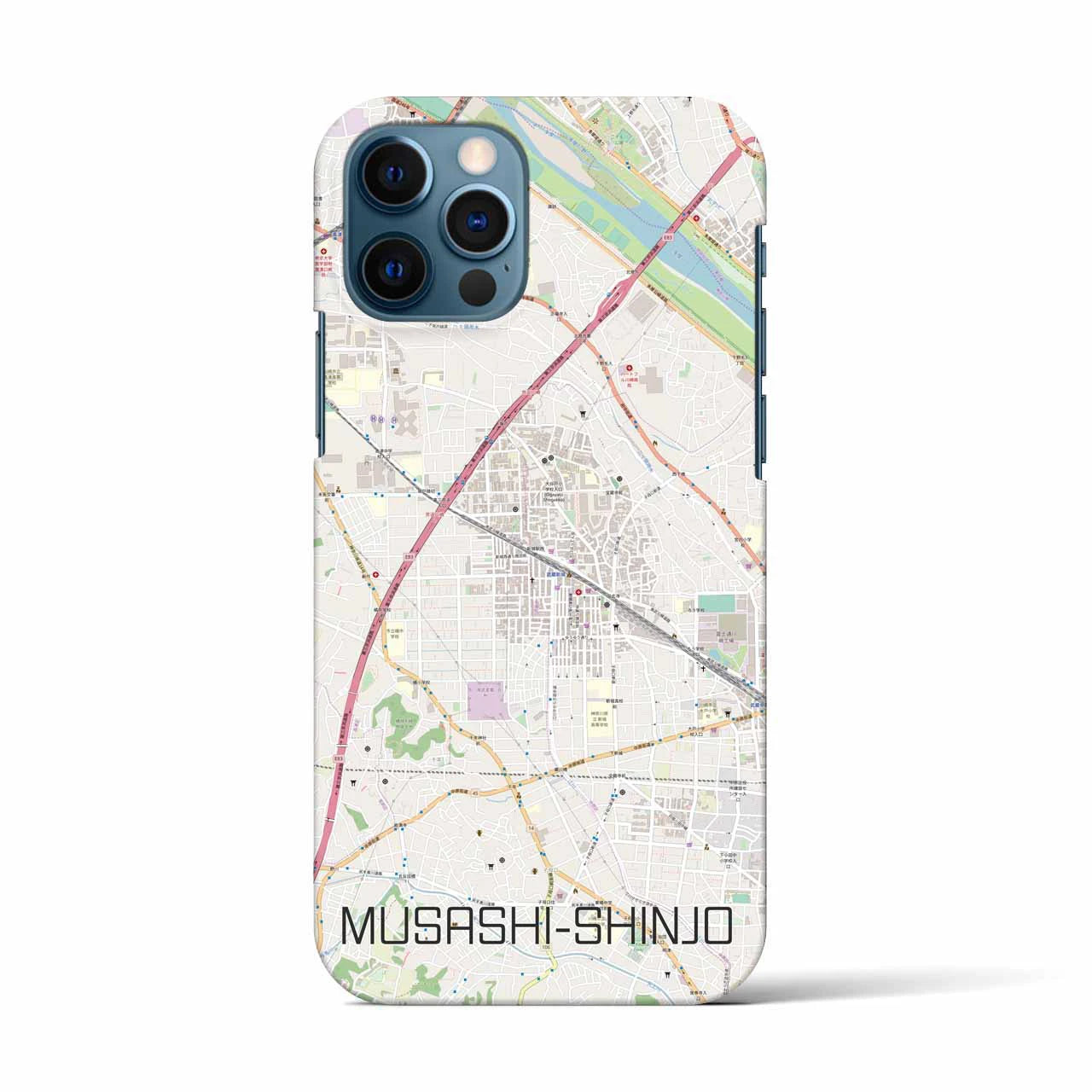 【武蔵新城(神奈川県)】地図柄iPhoneケース(バックカバータイプ)