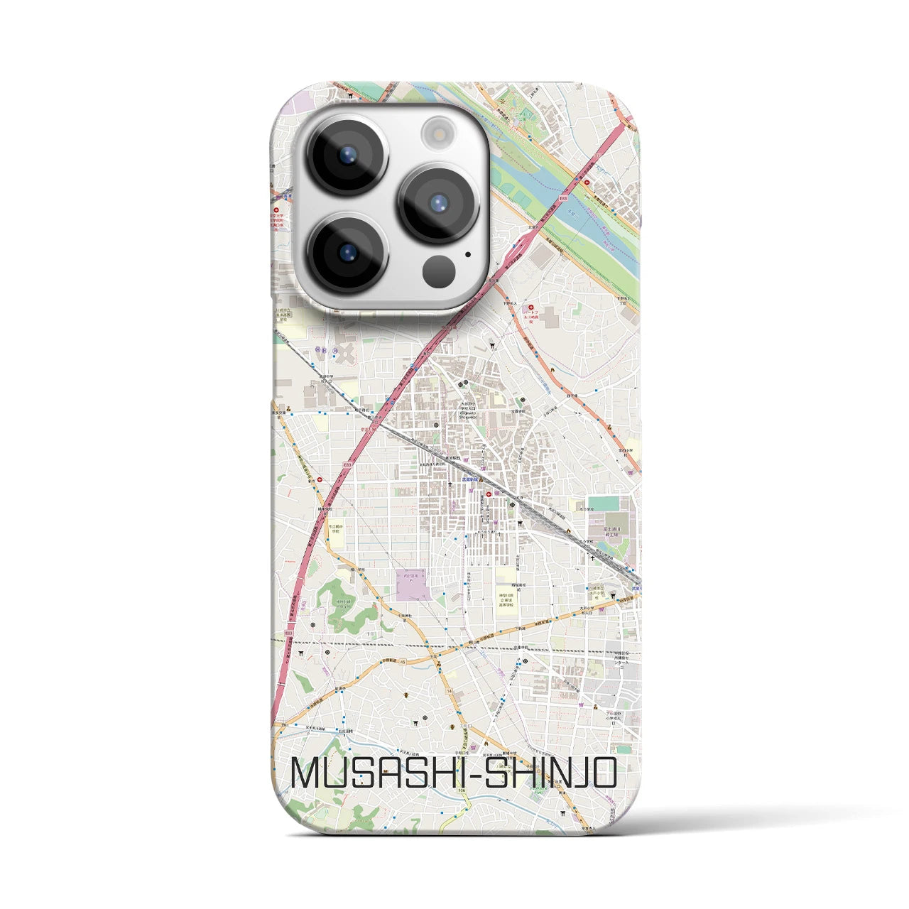【武蔵新城(神奈川県)】地図柄iPhoneケース(バックカバータイプ)