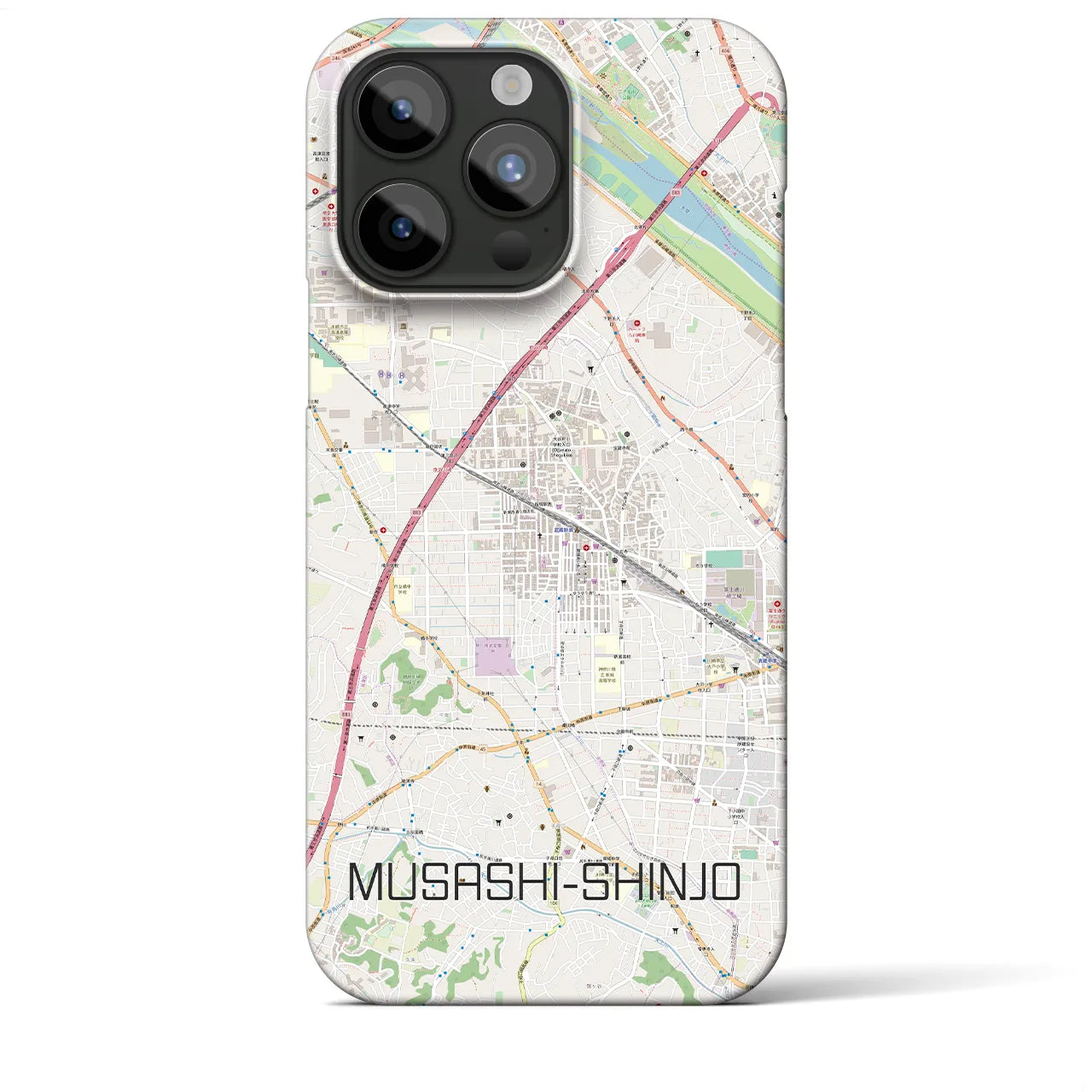【武蔵新城(神奈川県)】地図柄iPhoneケース(バックカバータイプ)
