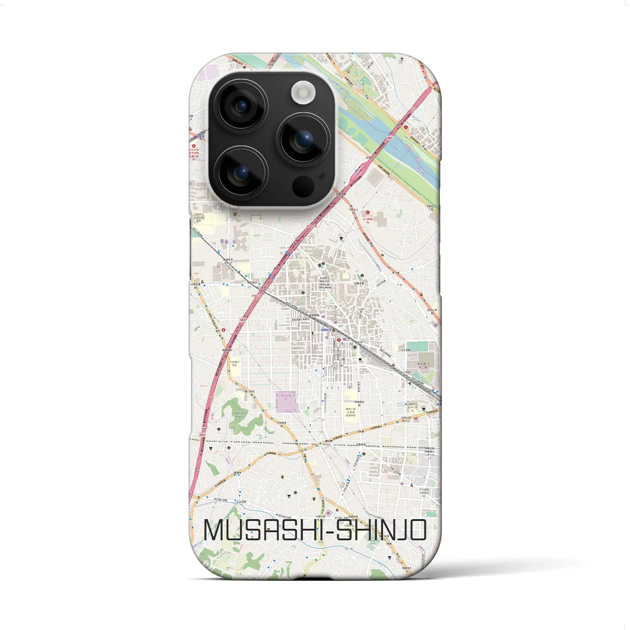 【武蔵新城(神奈川県)】地図柄iPhoneケース(バックカバータイプ)