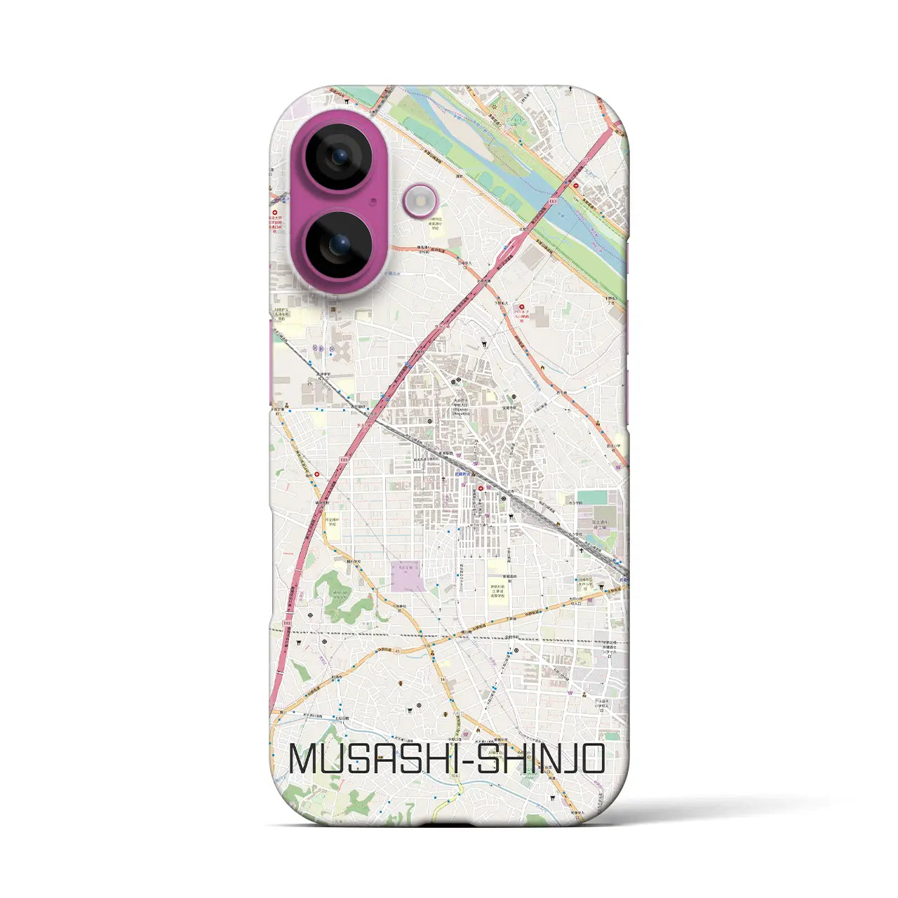 【武蔵新城(神奈川県)】地図柄iPhoneケース(バックカバータイプ)
