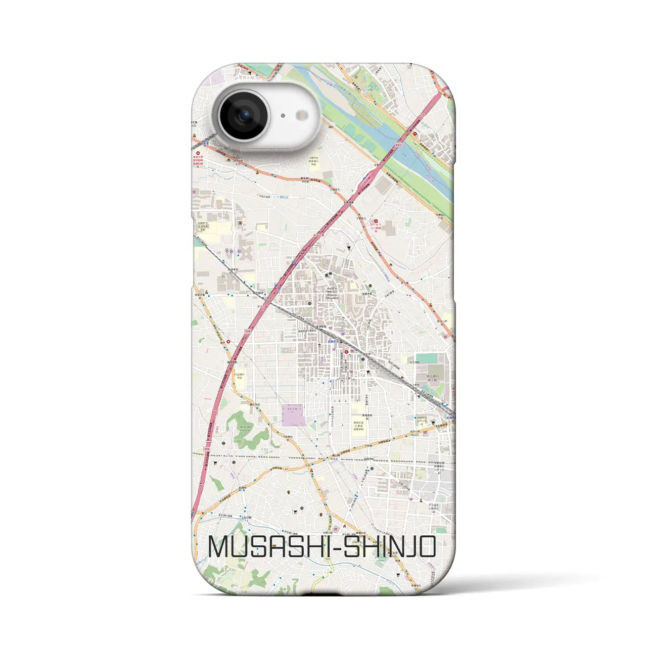 【武蔵新城(神奈川県)】地図柄iPhoneケース(バックカバータイプ)