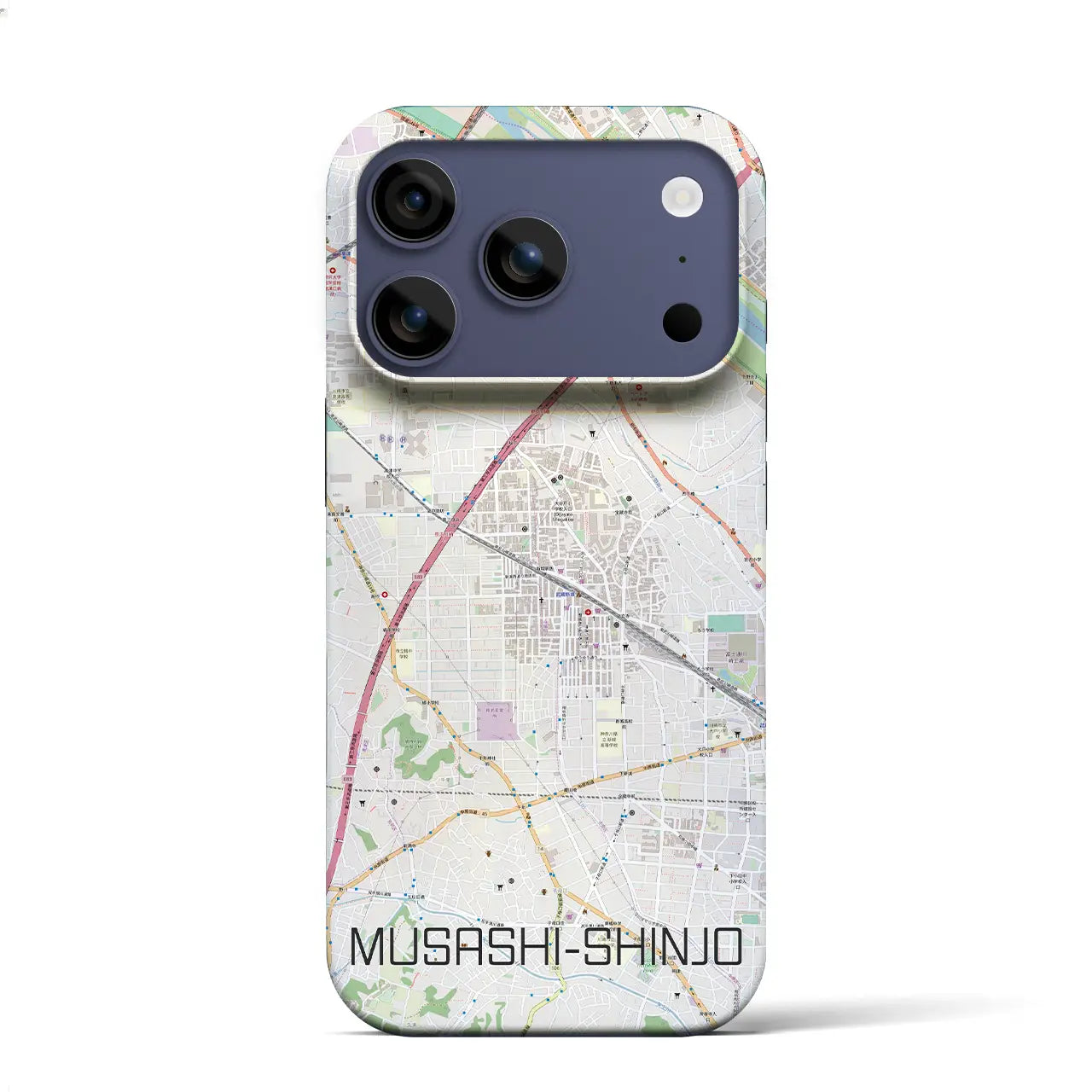 【武蔵新城(神奈川県)】地図柄iPhoneケース(バックカバータイプ)