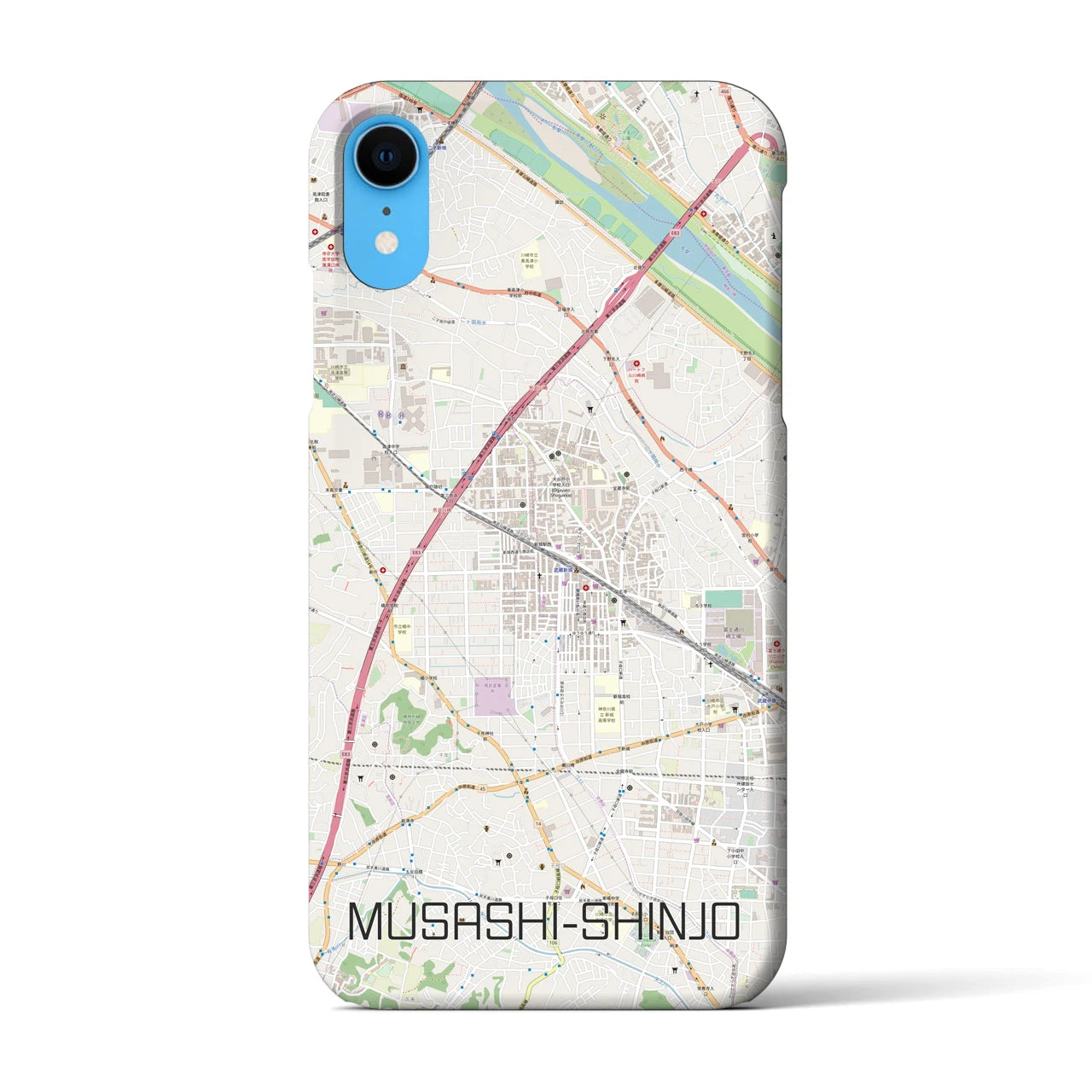 【武蔵新城(神奈川県)】地図柄iPhoneケース(バックカバータイプ)