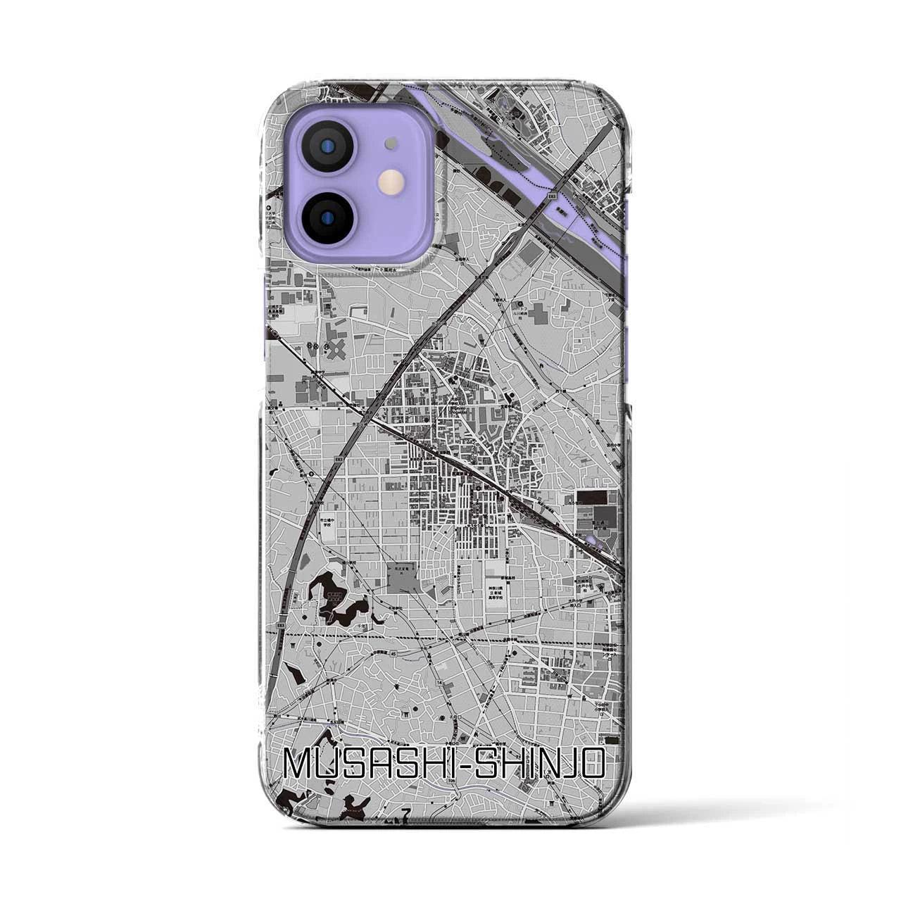 【武蔵新城(神奈川県)】地図柄iPhoneケース(クリアタイプ)