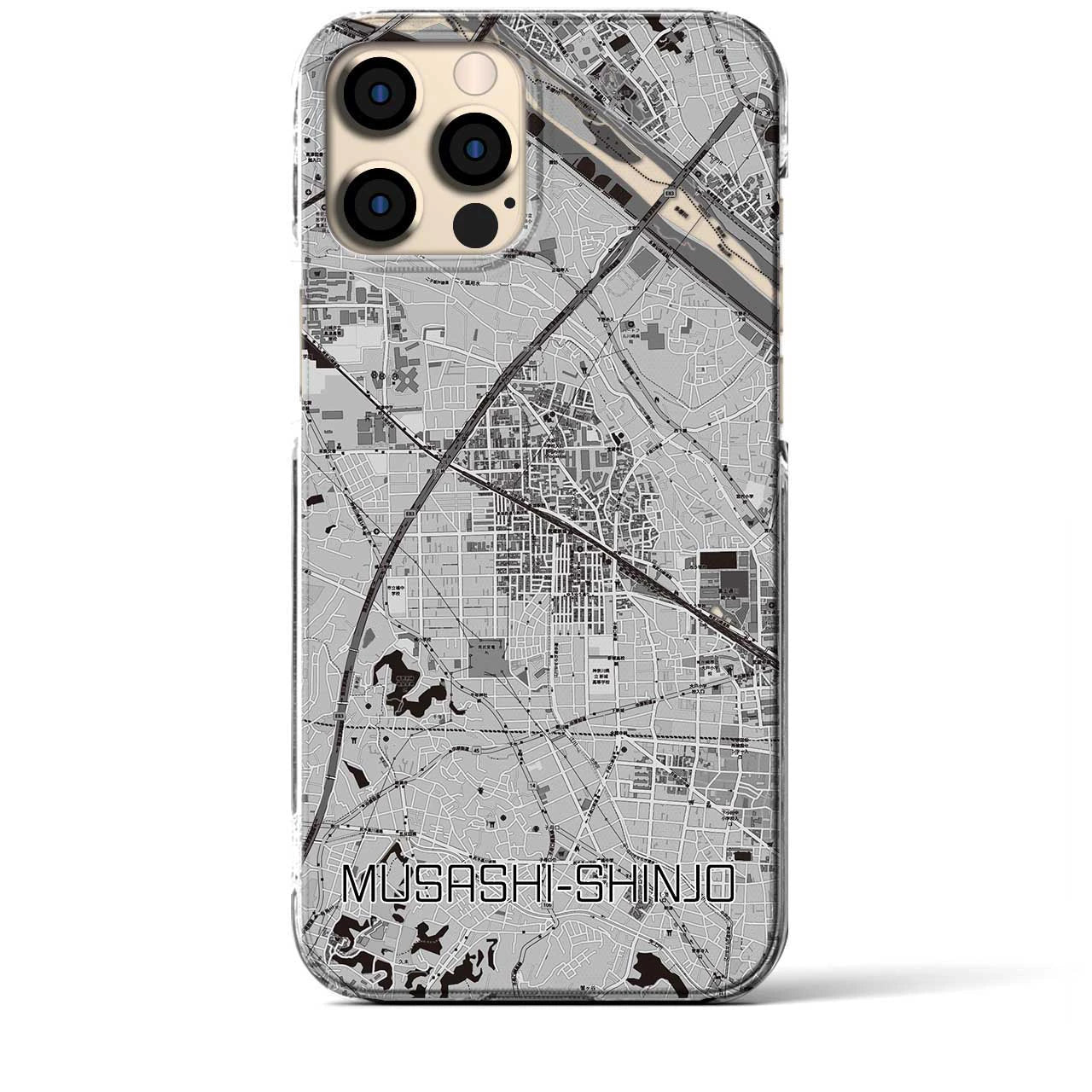 【武蔵新城(神奈川県)】地図柄iPhoneケース(クリアタイプ)