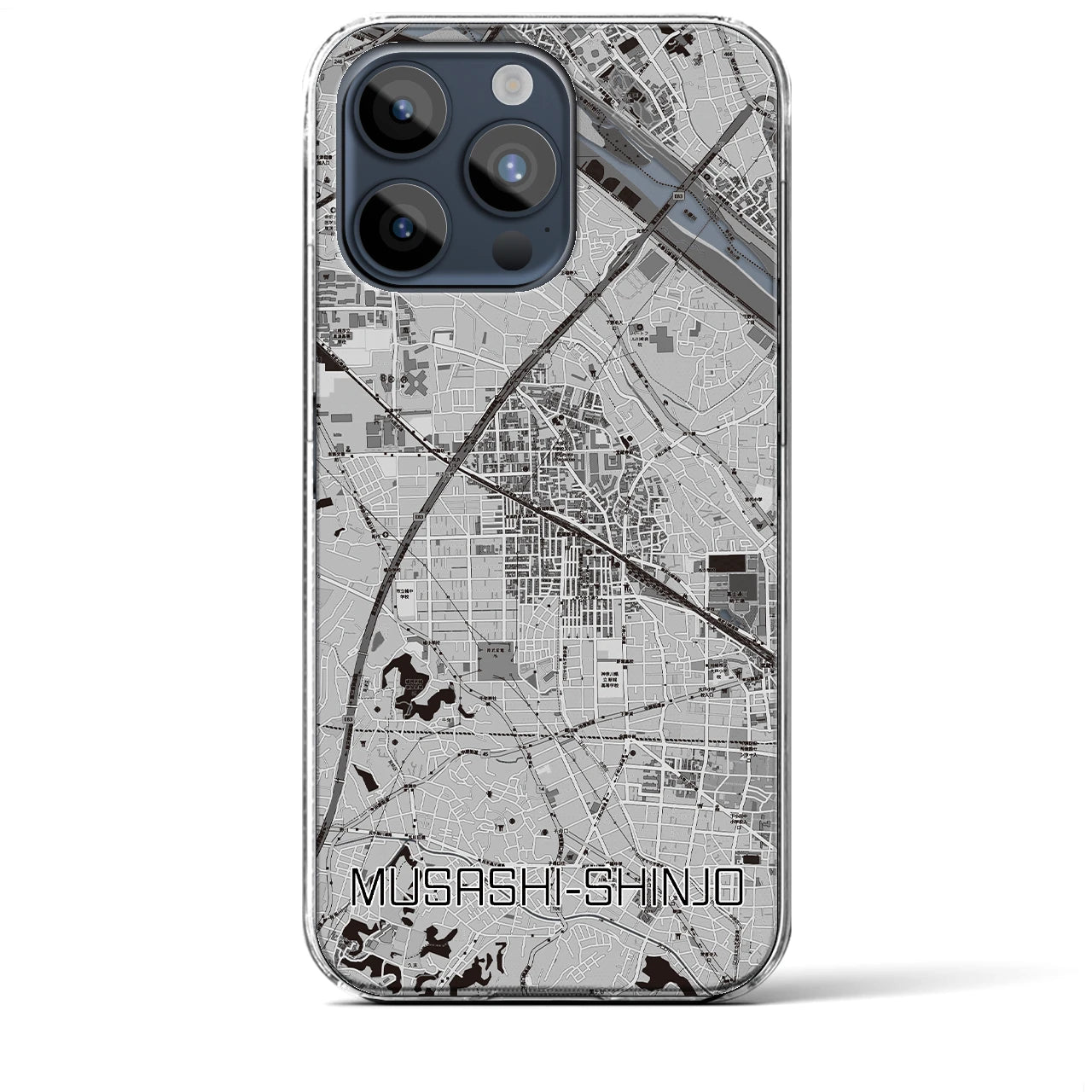 【武蔵新城(神奈川県)】地図柄iPhoneケース(クリアタイプ)