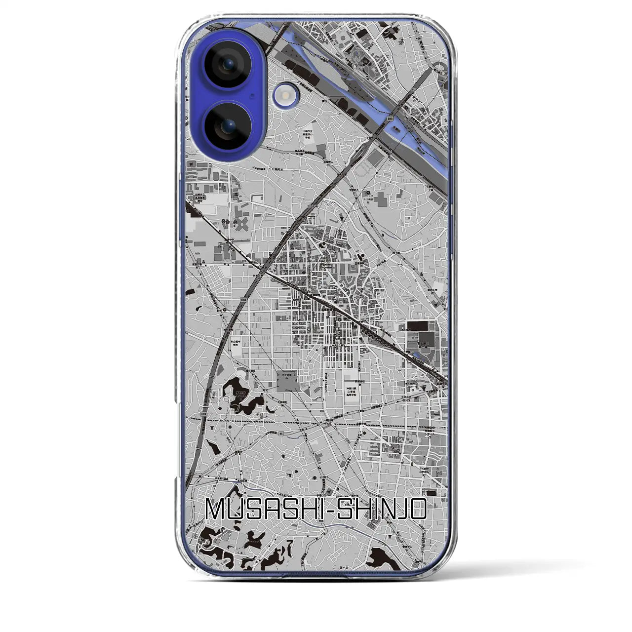 【武蔵新城(神奈川県)】地図柄iPhoneケース(クリアタイプ)