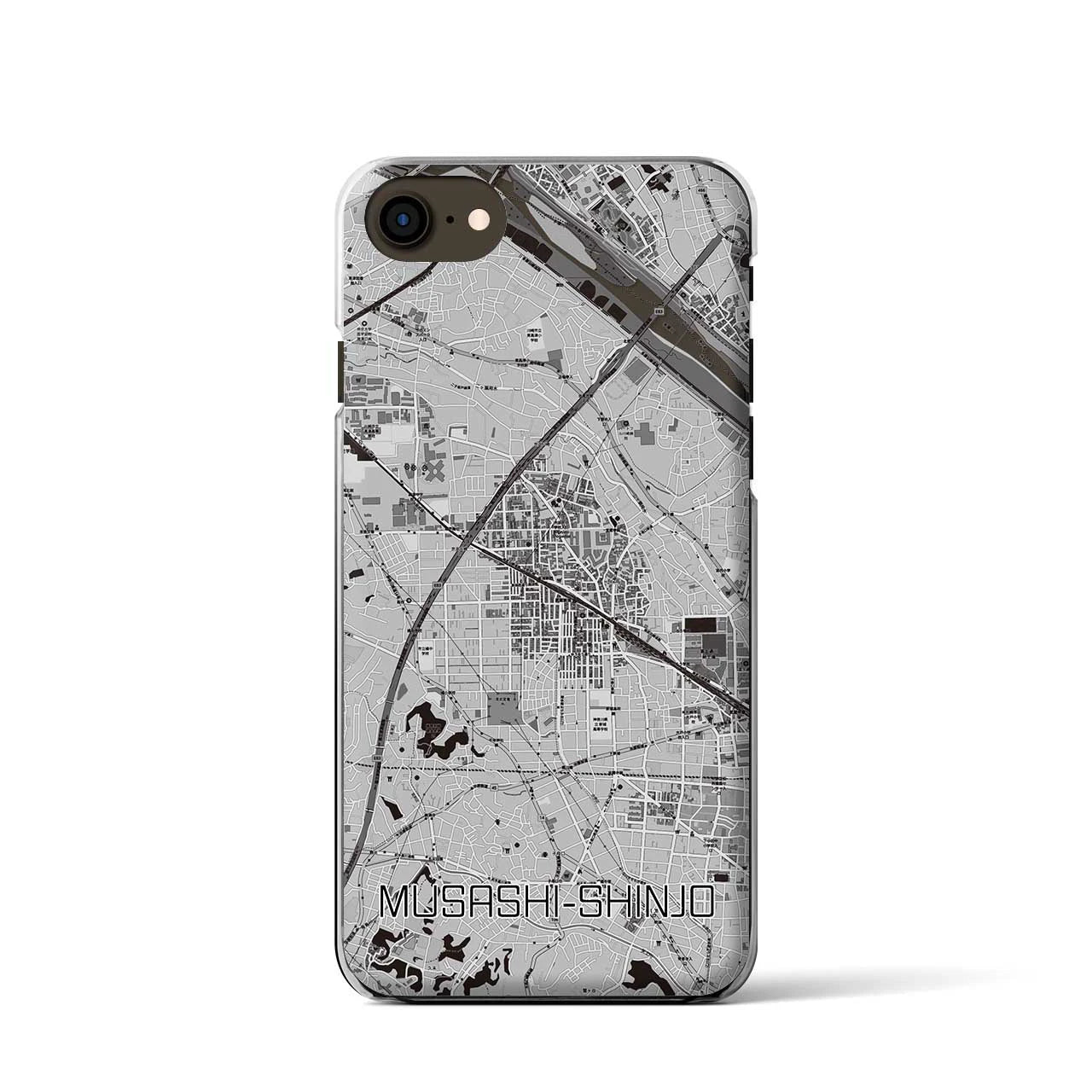 【武蔵新城(神奈川県)】地図柄iPhoneケース(クリアタイプ)