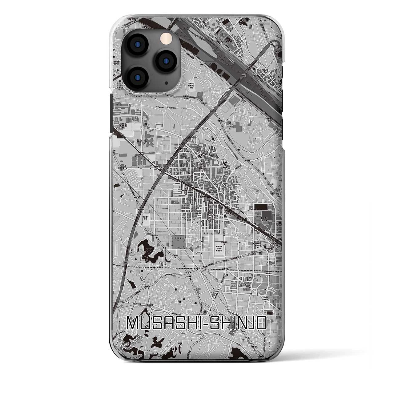 【武蔵新城(神奈川県)】地図柄iPhoneケース(クリアタイプ)