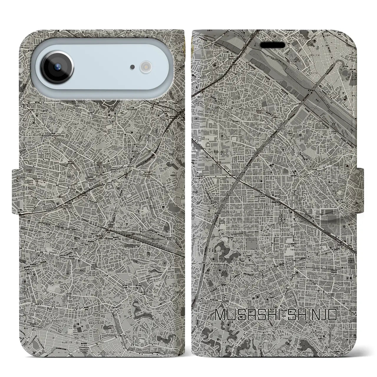 【武蔵新城(神奈川県)】地図柄iPhoneケース(手帳タイプ)