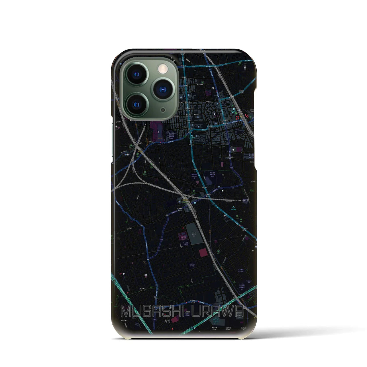 【武蔵浦和(埼玉県)】地図柄iPhoneケース(バックカバータイプ)