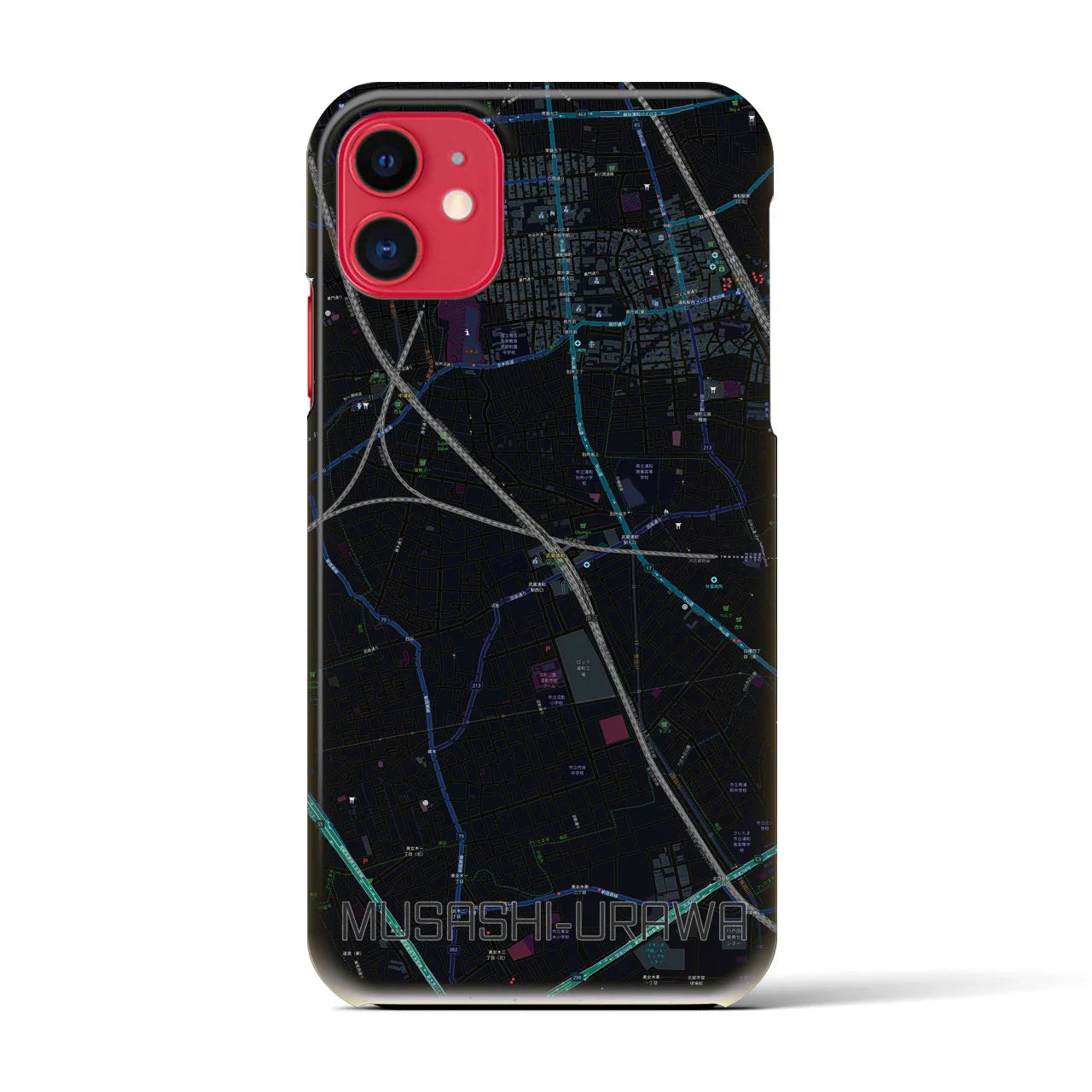 【武蔵浦和(埼玉県)】地図柄iPhoneケース(バックカバータイプ)
