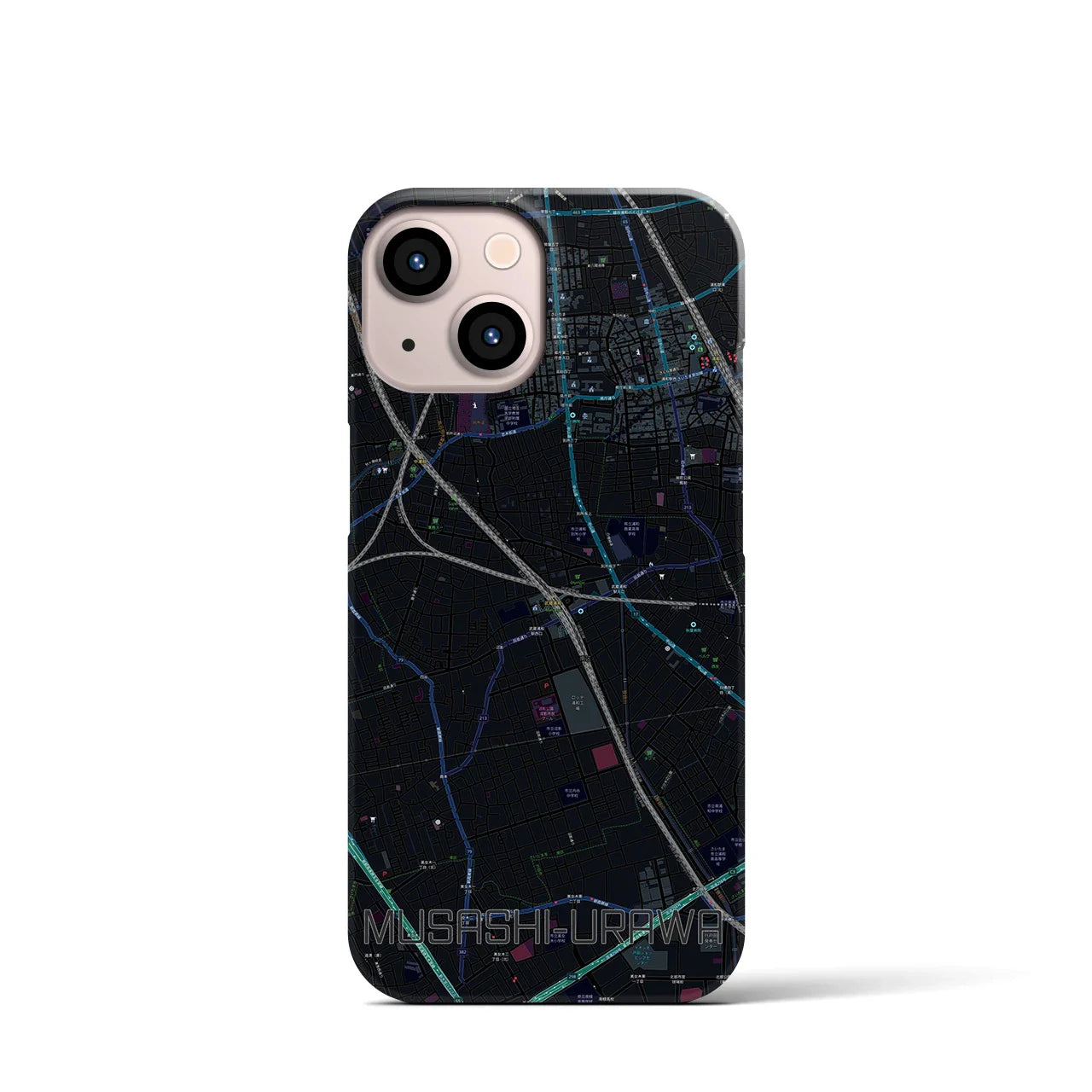 【武蔵浦和(埼玉県)】地図柄iPhoneケース(バックカバータイプ)