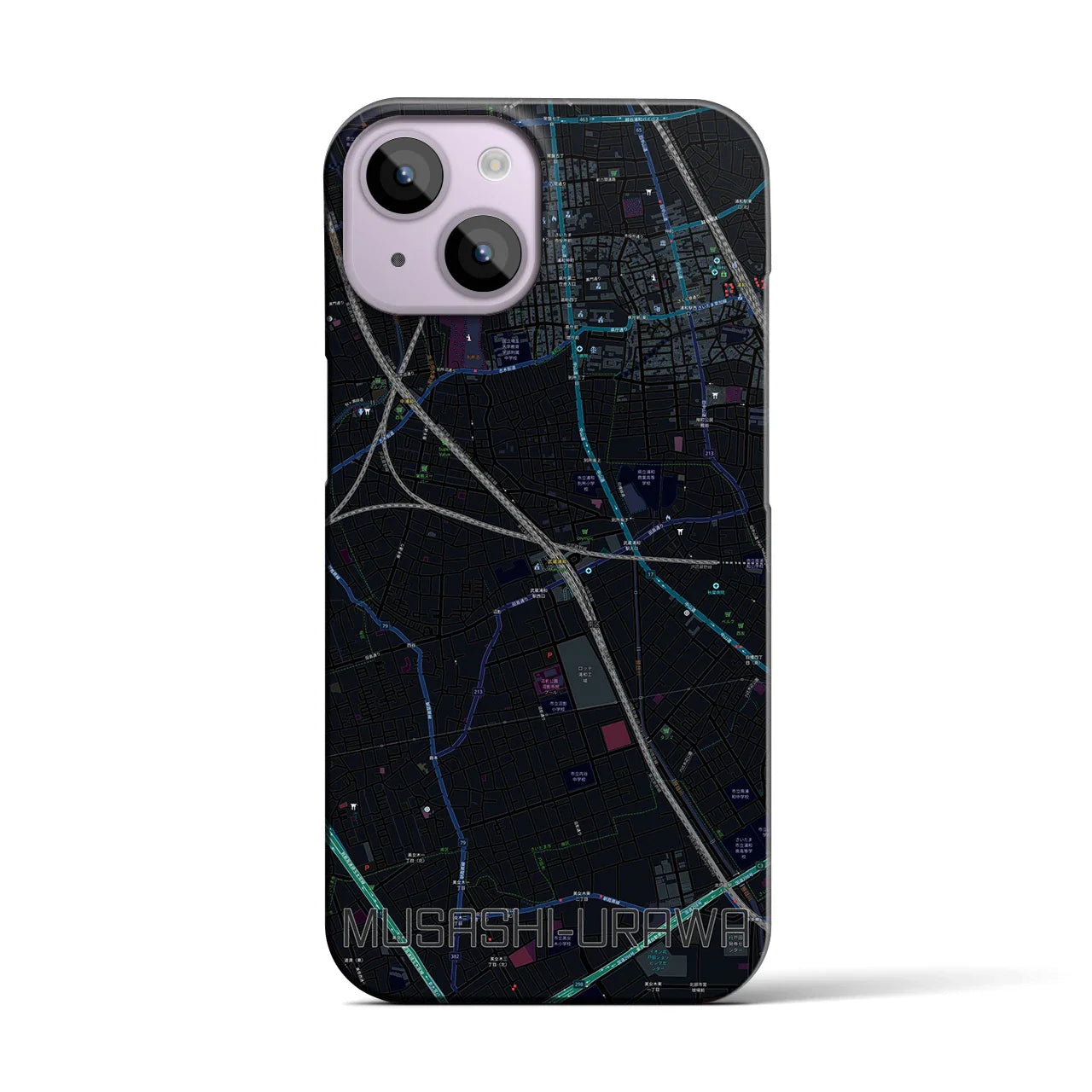 【武蔵浦和(埼玉県)】地図柄iPhoneケース(バックカバータイプ)