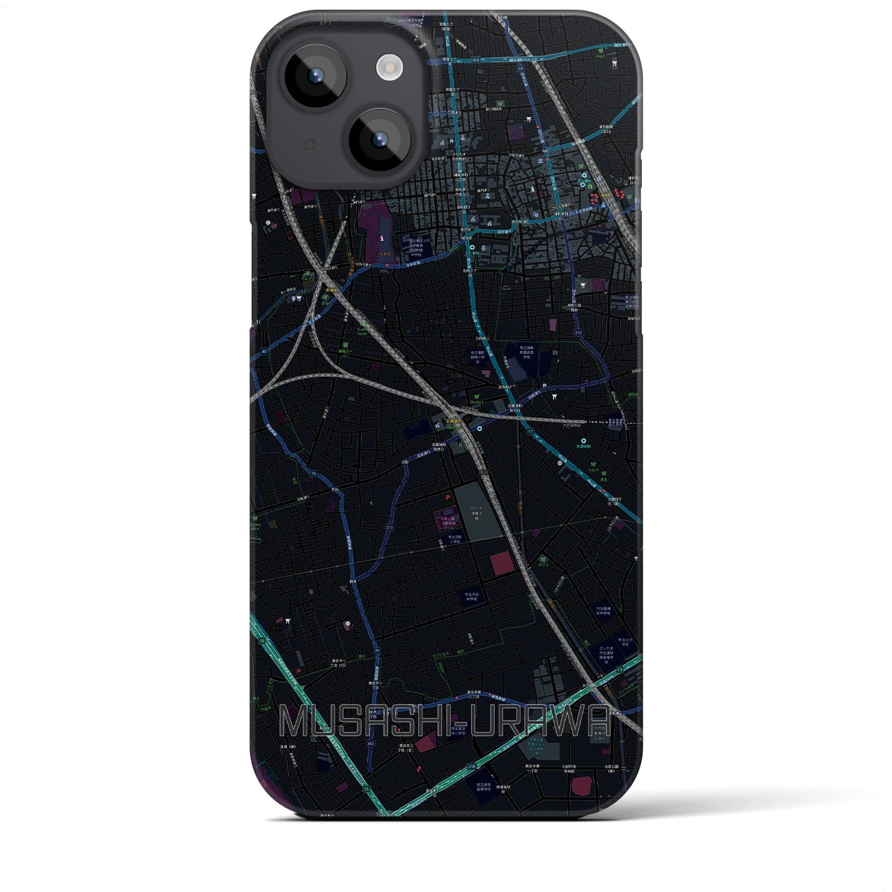 【武蔵浦和(埼玉県)】地図柄iPhoneケース(バックカバータイプ)