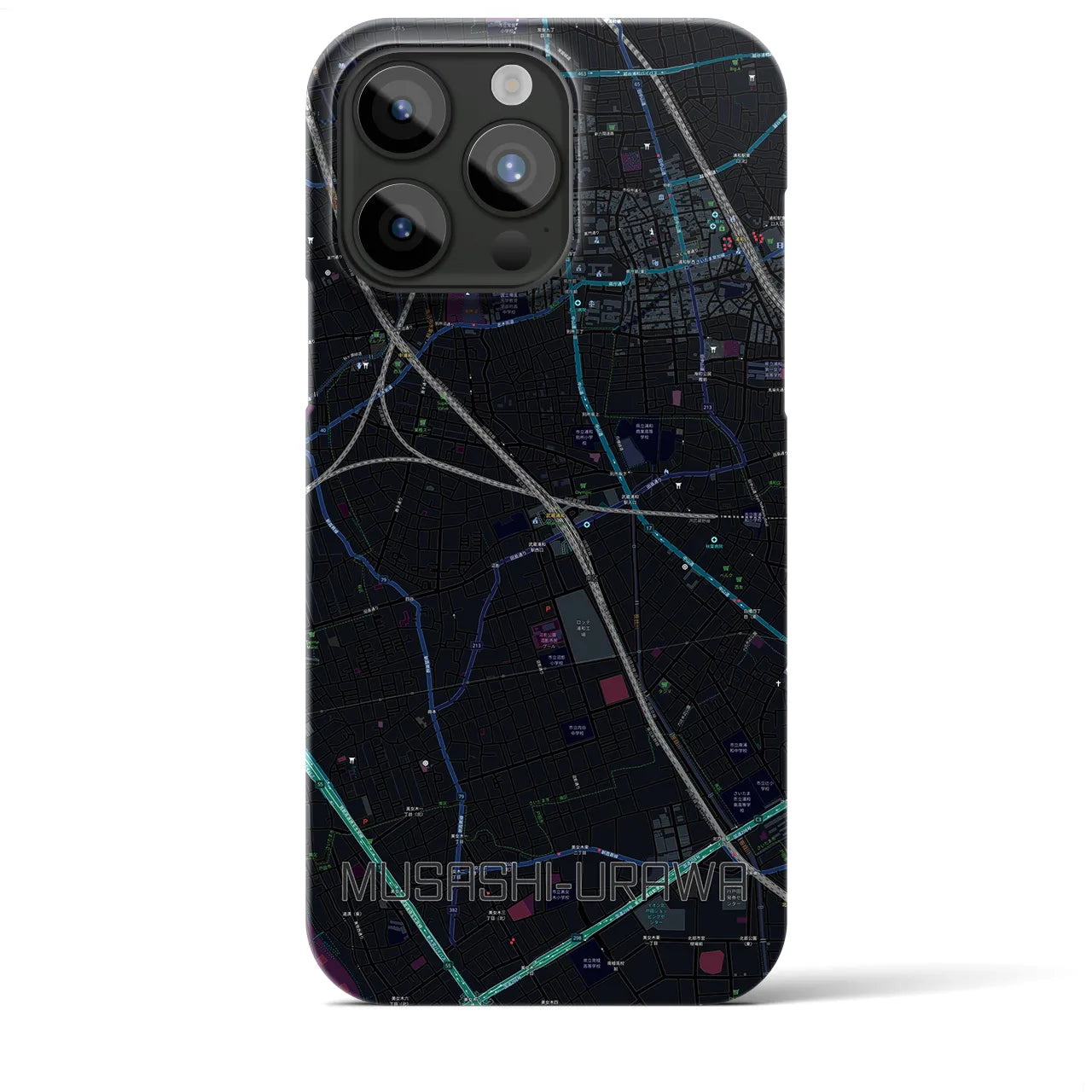 【武蔵浦和(埼玉県)】地図柄iPhoneケース(バックカバータイプ)