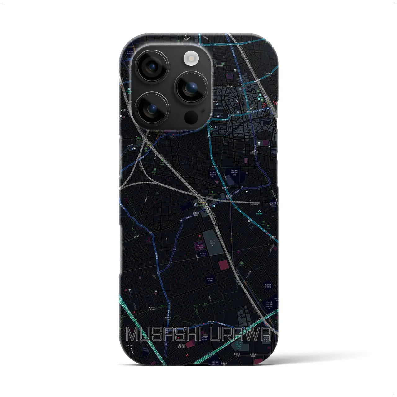 【武蔵浦和(埼玉県)】地図柄iPhoneケース(バックカバータイプ)