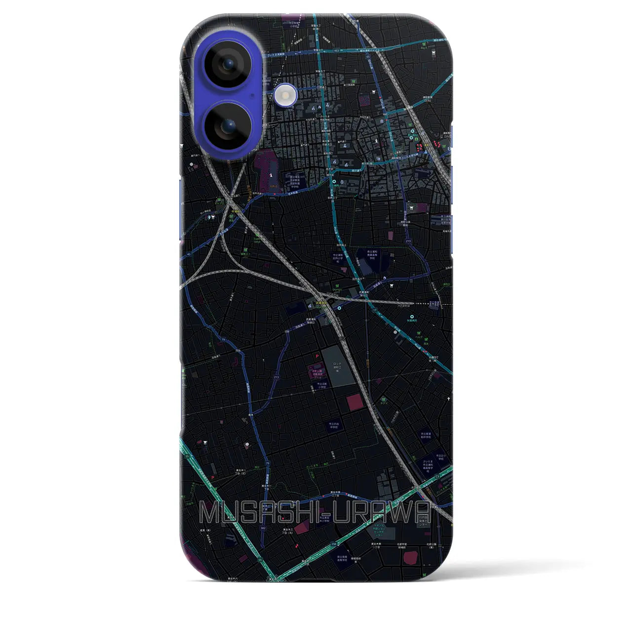 【武蔵浦和(埼玉県)】地図柄iPhoneケース(バックカバータイプ)