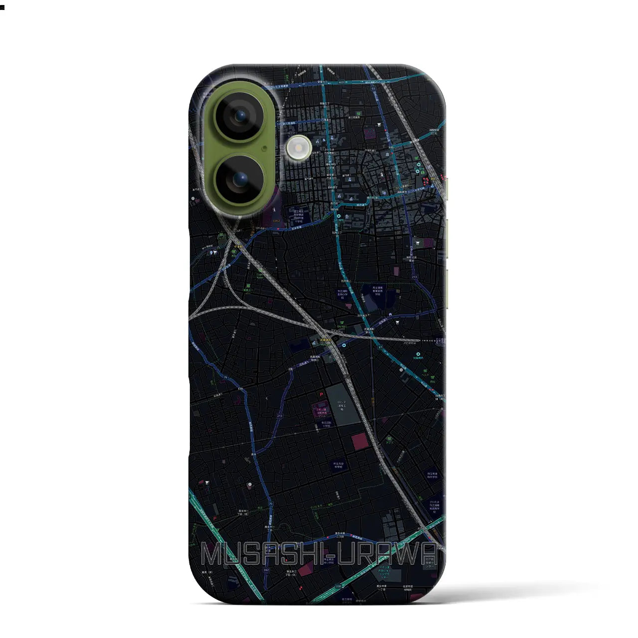 【武蔵浦和(埼玉県)】地図柄iPhoneケース(バックカバータイプ)