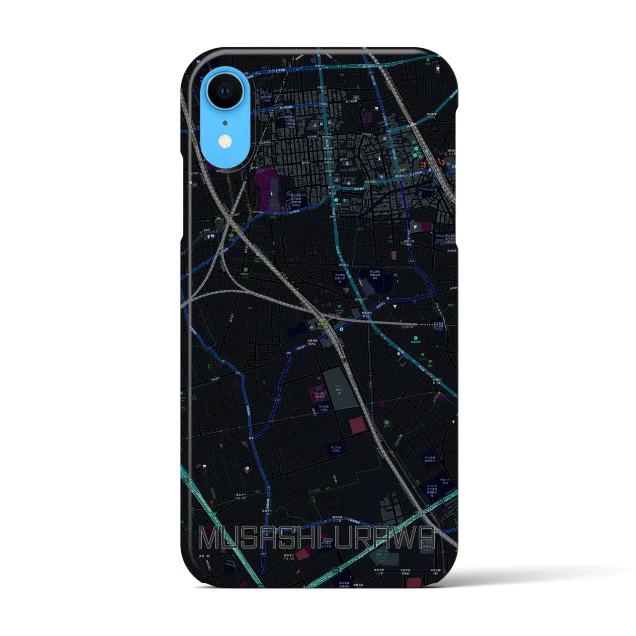 【武蔵浦和(埼玉県)】地図柄iPhoneケース(バックカバータイプ)