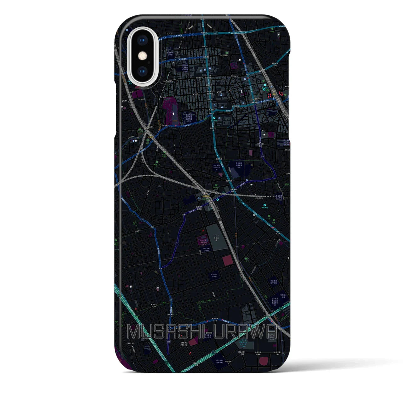 【武蔵浦和(埼玉県)】地図柄iPhoneケース(バックカバータイプ)