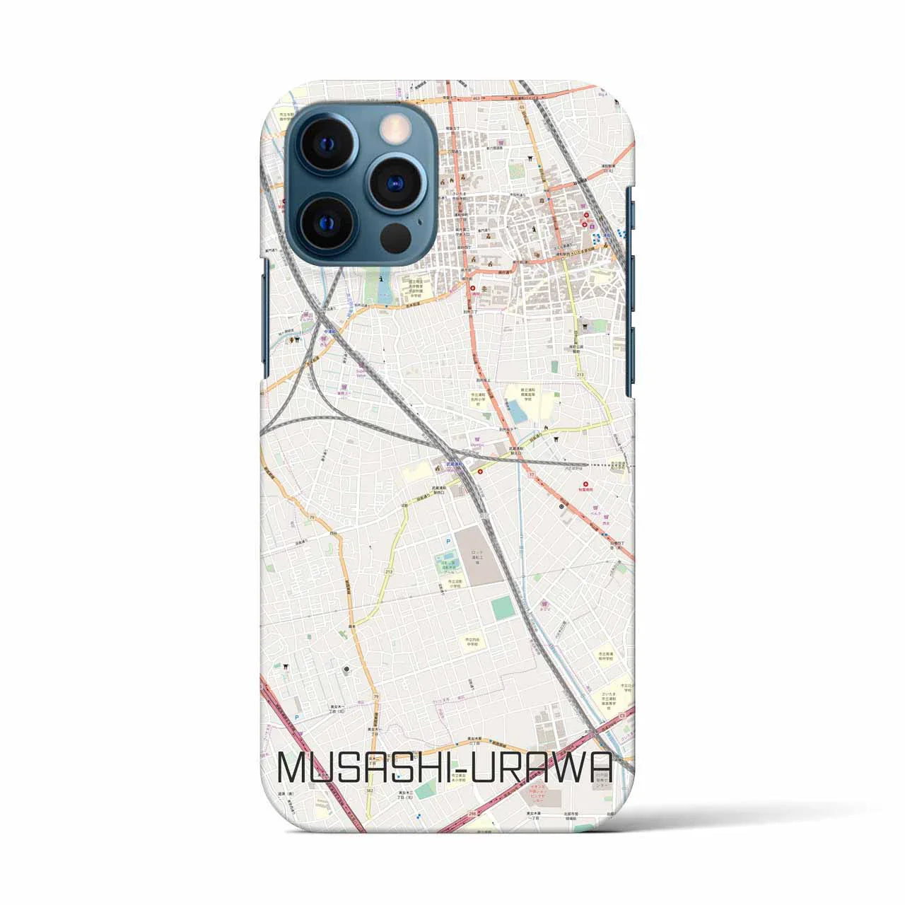 【武蔵浦和(埼玉県)】地図柄iPhoneケース(バックカバータイプ)