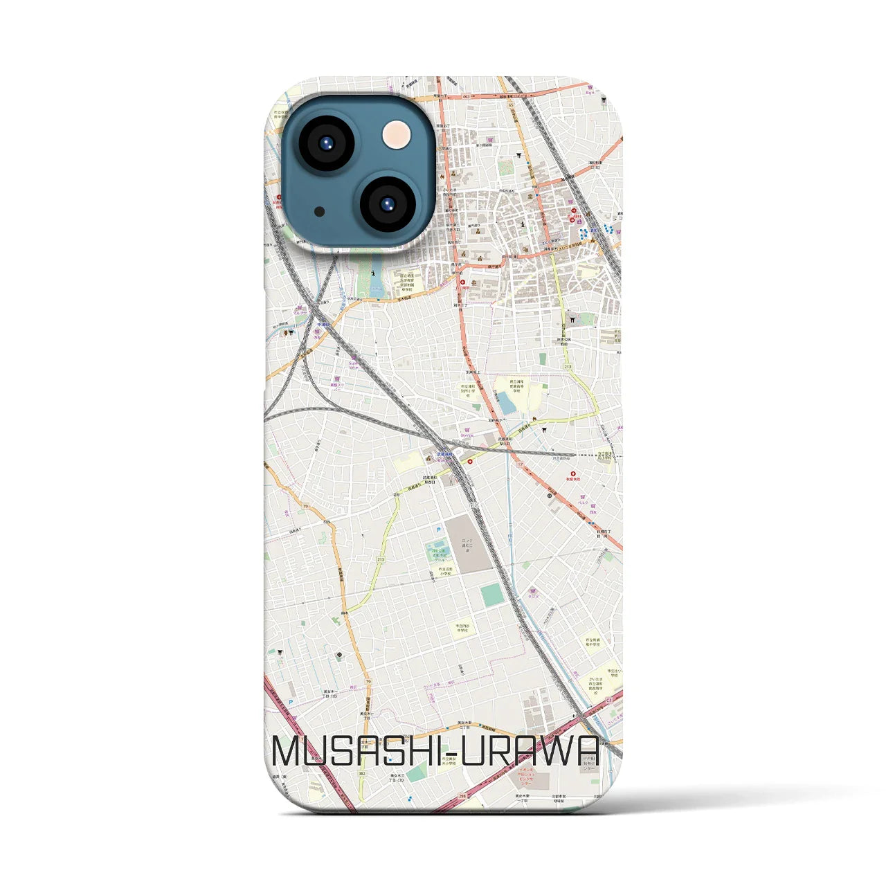 【武蔵浦和(埼玉県)】地図柄iPhoneケース(バックカバータイプ)