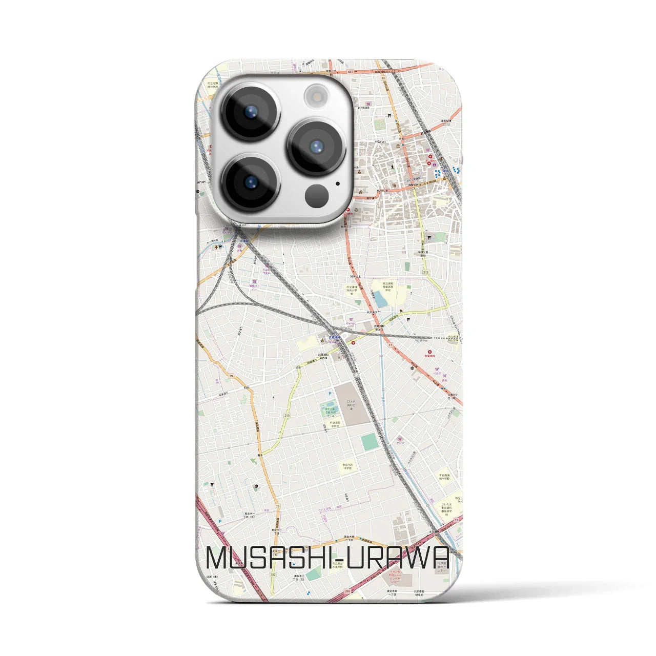 【武蔵浦和(埼玉県)】地図柄iPhoneケース(バックカバータイプ)