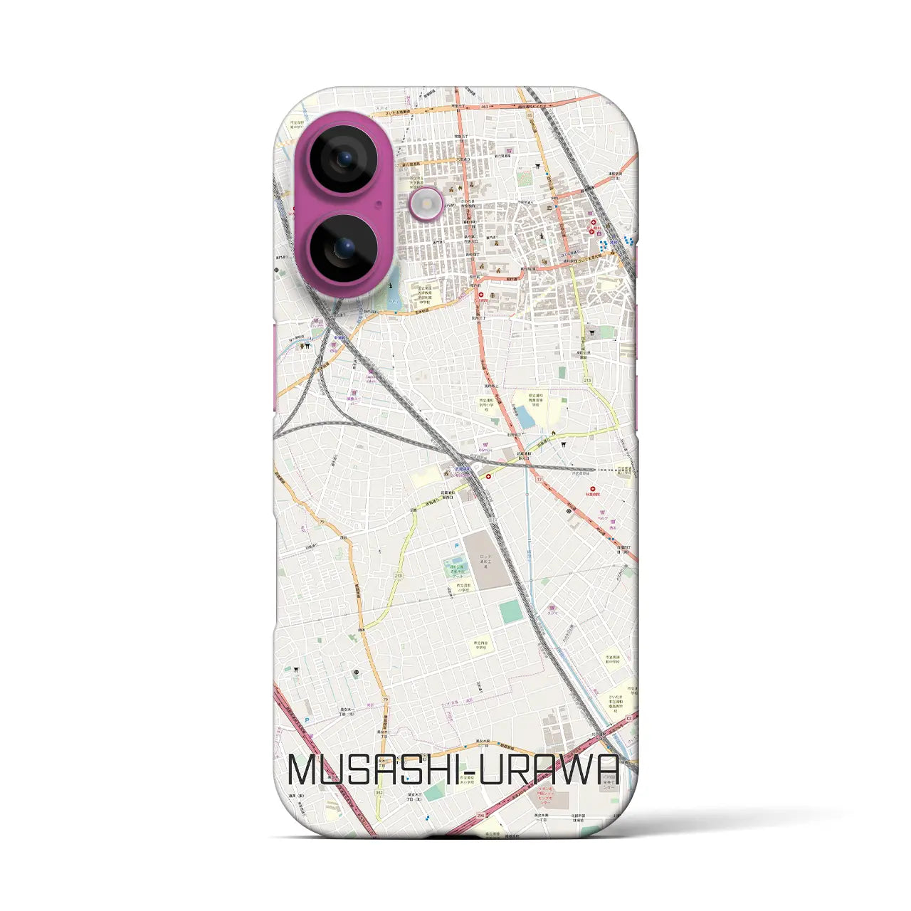 【武蔵浦和(埼玉県)】地図柄iPhoneケース(バックカバータイプ)