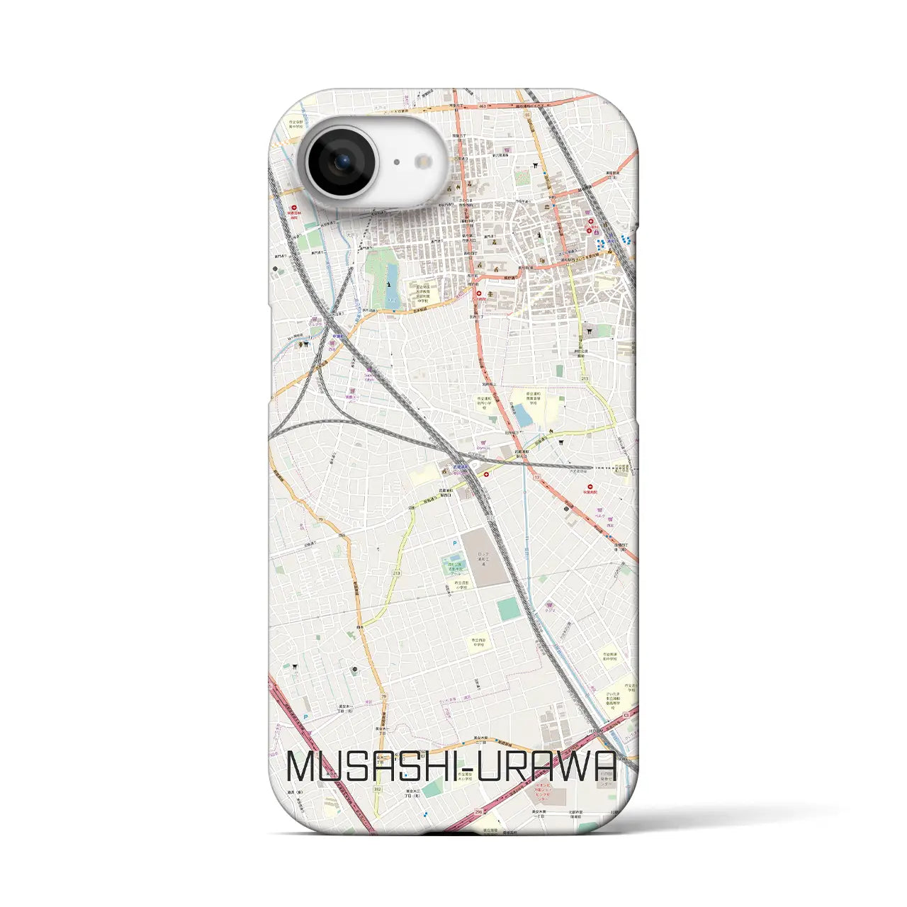 【武蔵浦和(埼玉県)】地図柄iPhoneケース(バックカバータイプ)
